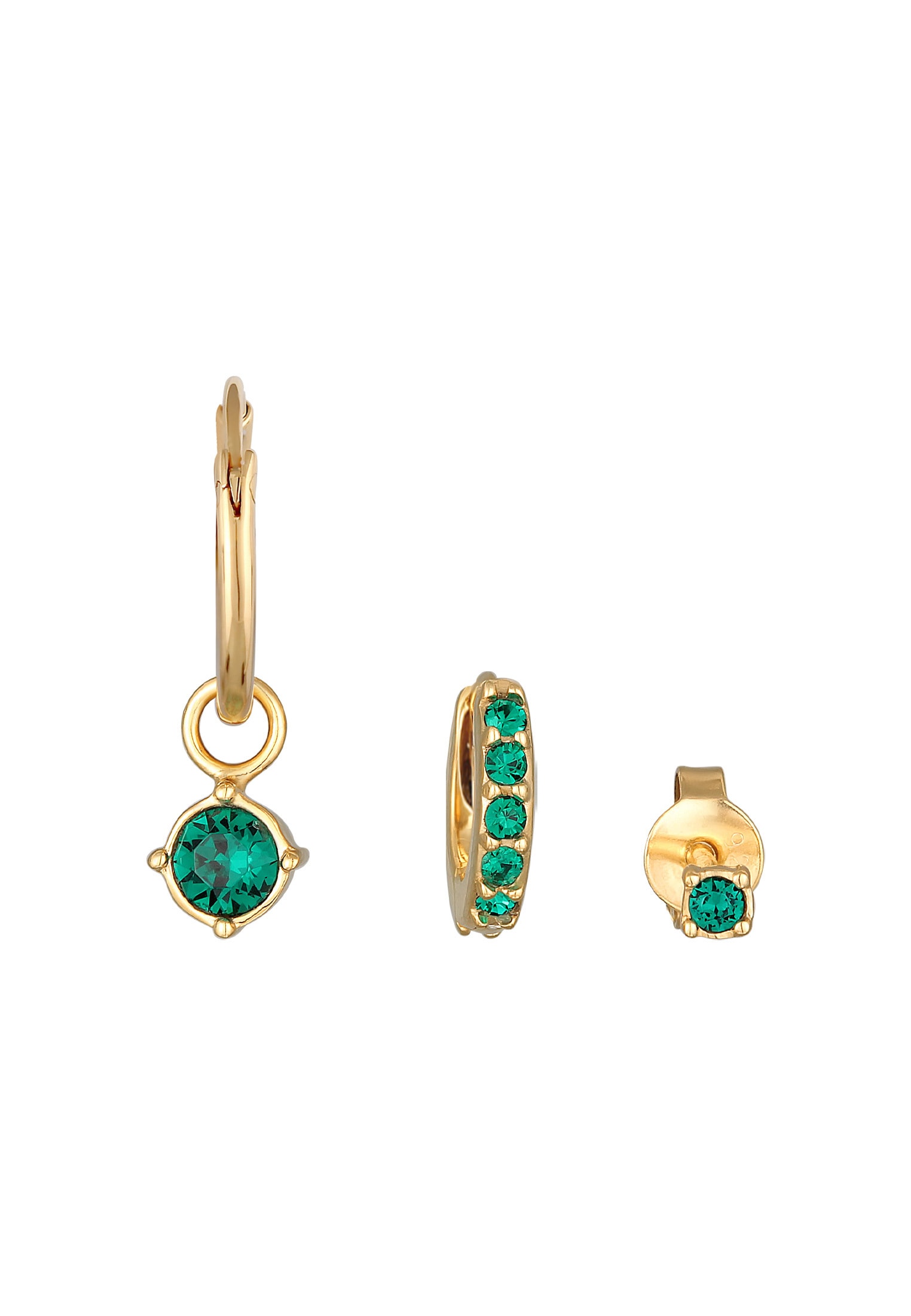 Elli Ohrstecker-Set »Ohrringe Kristall Stecker Creole Set 925 Silber«
