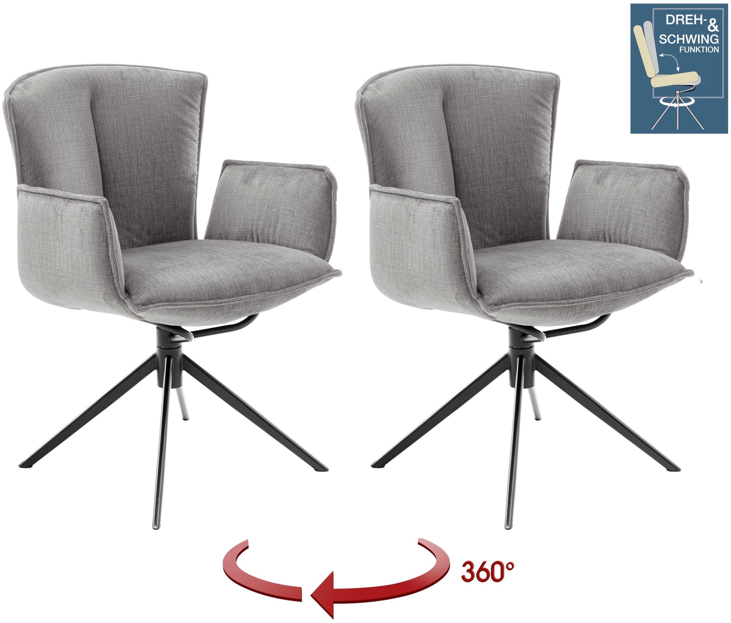 MCA furniture 4-Fußstuhl "NALON Esszimmerstuhl (2er Set) - Stuhl" (Set) 2 S günstig online kaufen