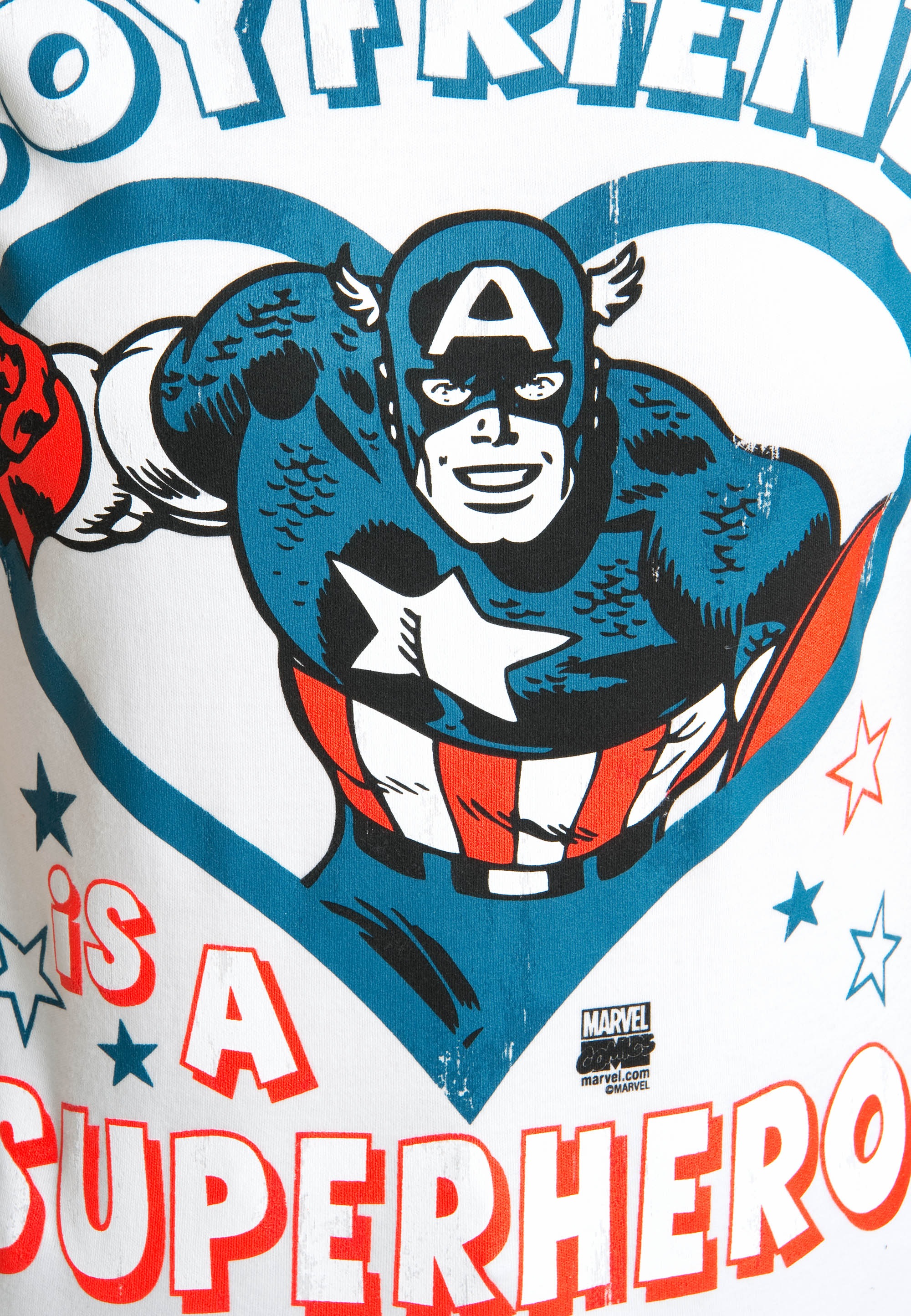 LOGOSHIRT T-Shirt »Marvel - My bestellen | A mit Is Boyfriend Originaldesign BAUR Superhero«, lizenzierten online