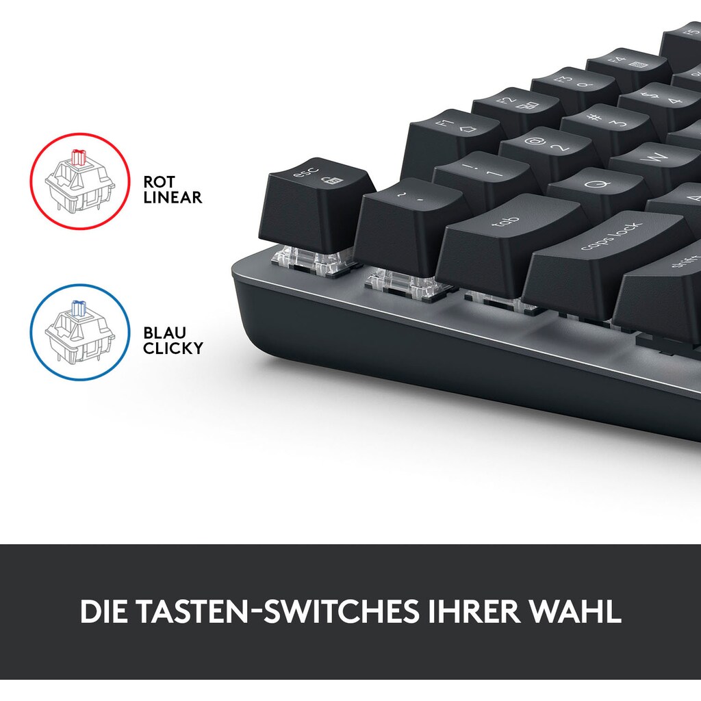 Logitech Tastatur »K835 TKL MECHANICAL - Switch Red«, (USB-Anschluss-Fn-Tasten)