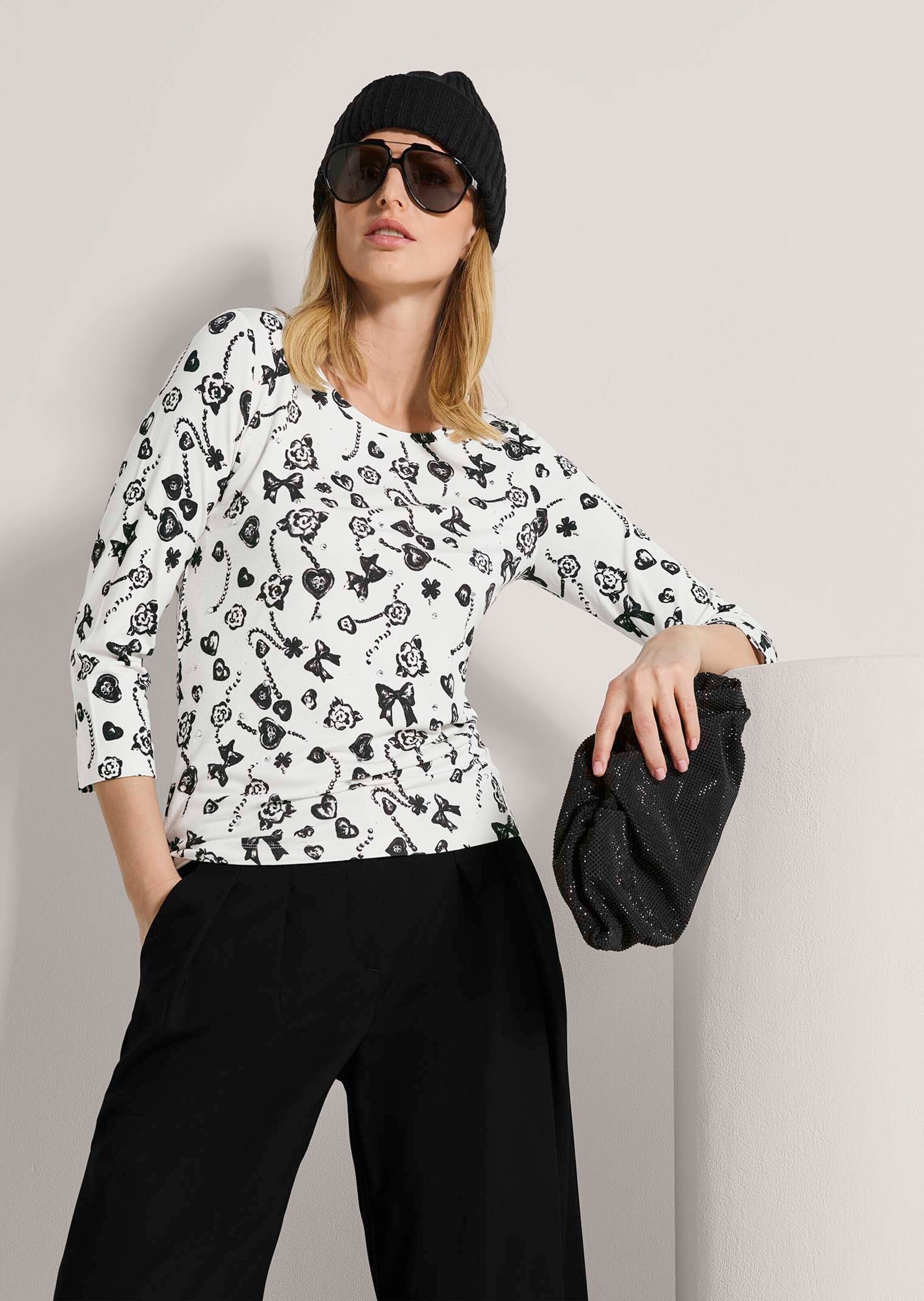 MADELEINE 3/4-Arm-Shirt »Shirt Shirt mit Fantasy-Druck und Strass«