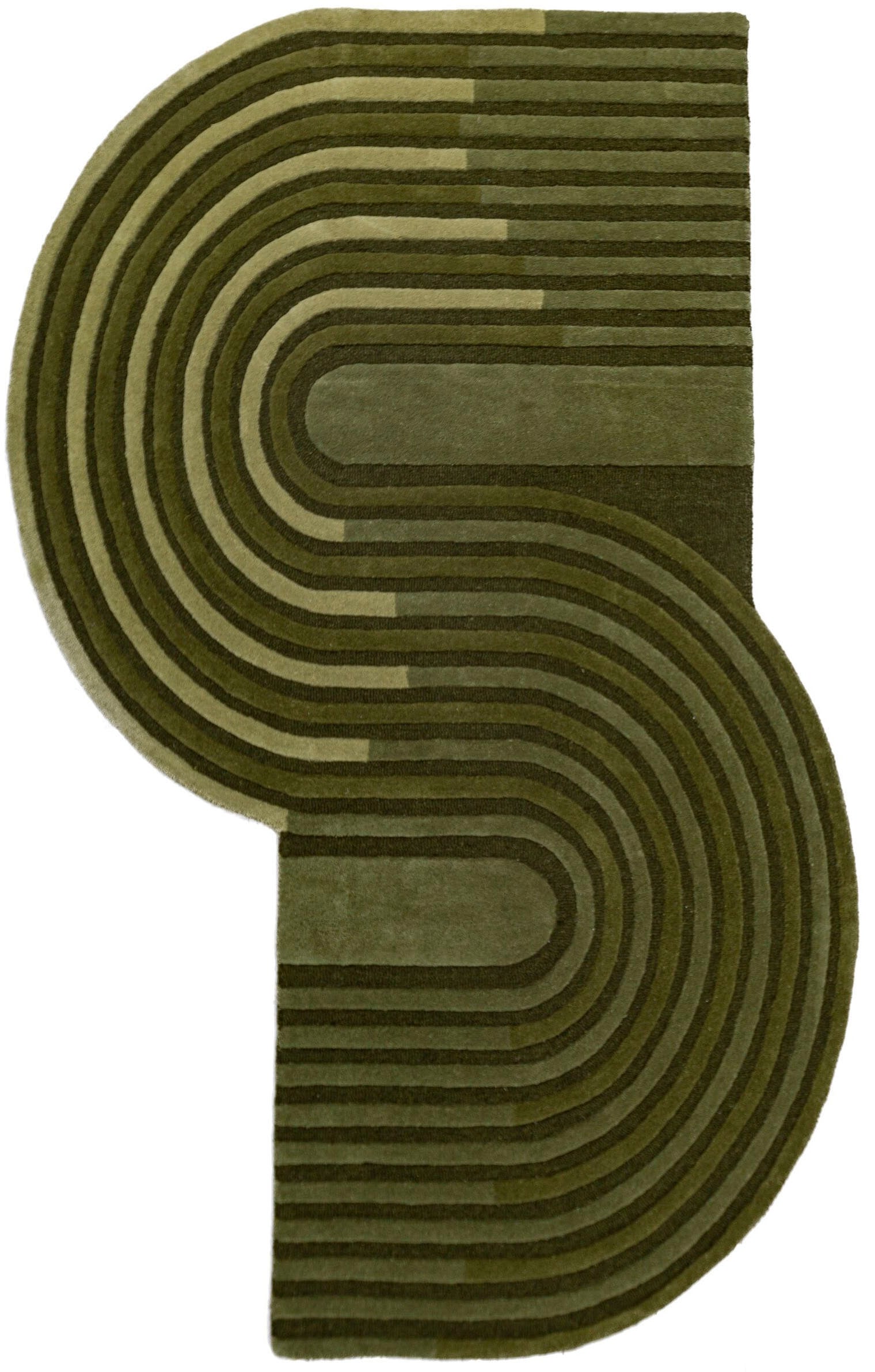 FLAIR RUGS Wollteppich »Conway Retro«, rechteckig, 12 mm Höhe, Hoch-Tief-Struktur