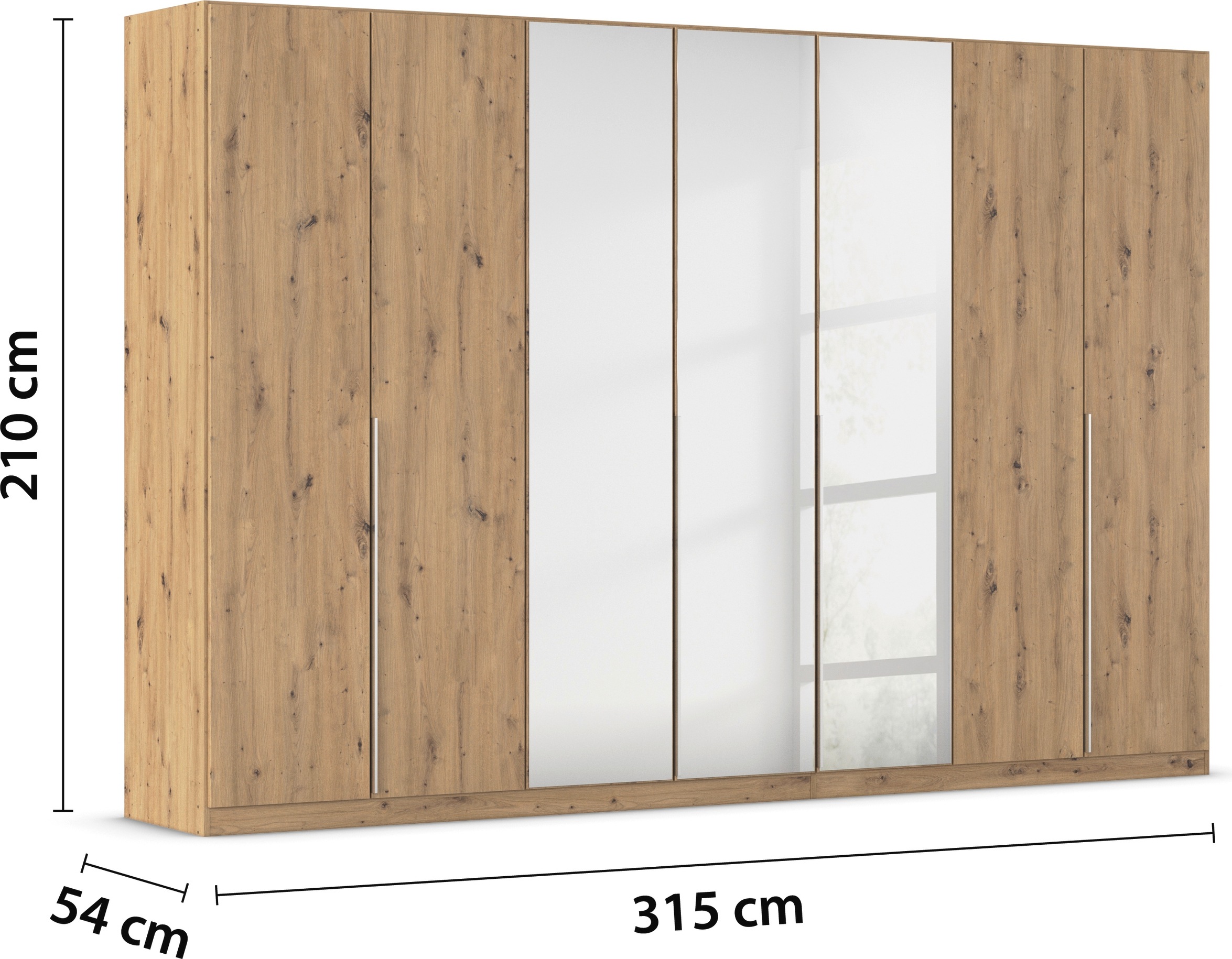 rauch Drehtürenschrank »Kleiderschrank Schrank Garderobe AGORDO mit Dekor- oder Hochglanzfront«, (in zwei Griff-Farben), durchdachte Innenausstattung, in 6 Breiten und 2 Höhen MADE IN GERMANY