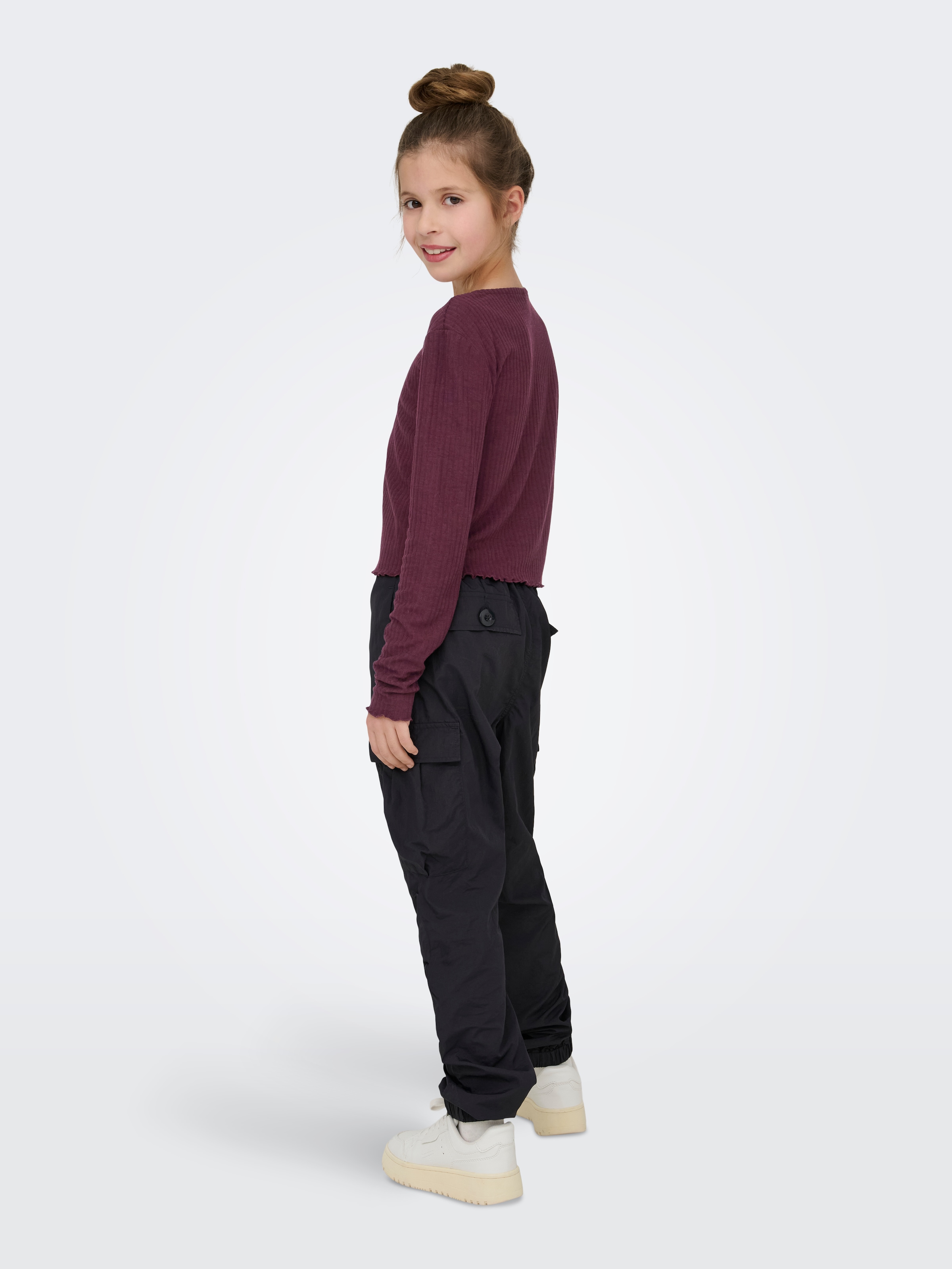 KIDS ONLY Langarmshirt »KOGNELLA L/S O-NECK TOP JRS NOOS« Materialmix