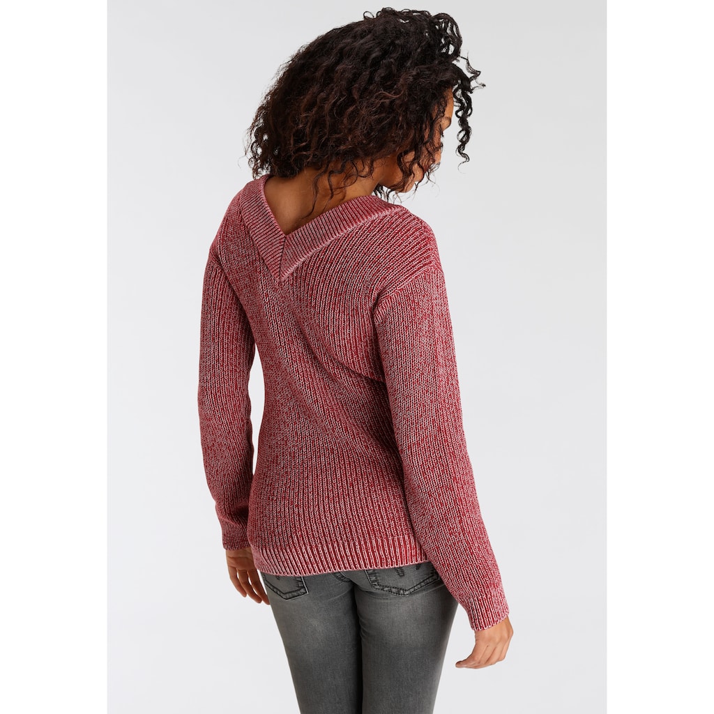 Arizona Strickpullover »in Washed-Optik«, Washed-Optik