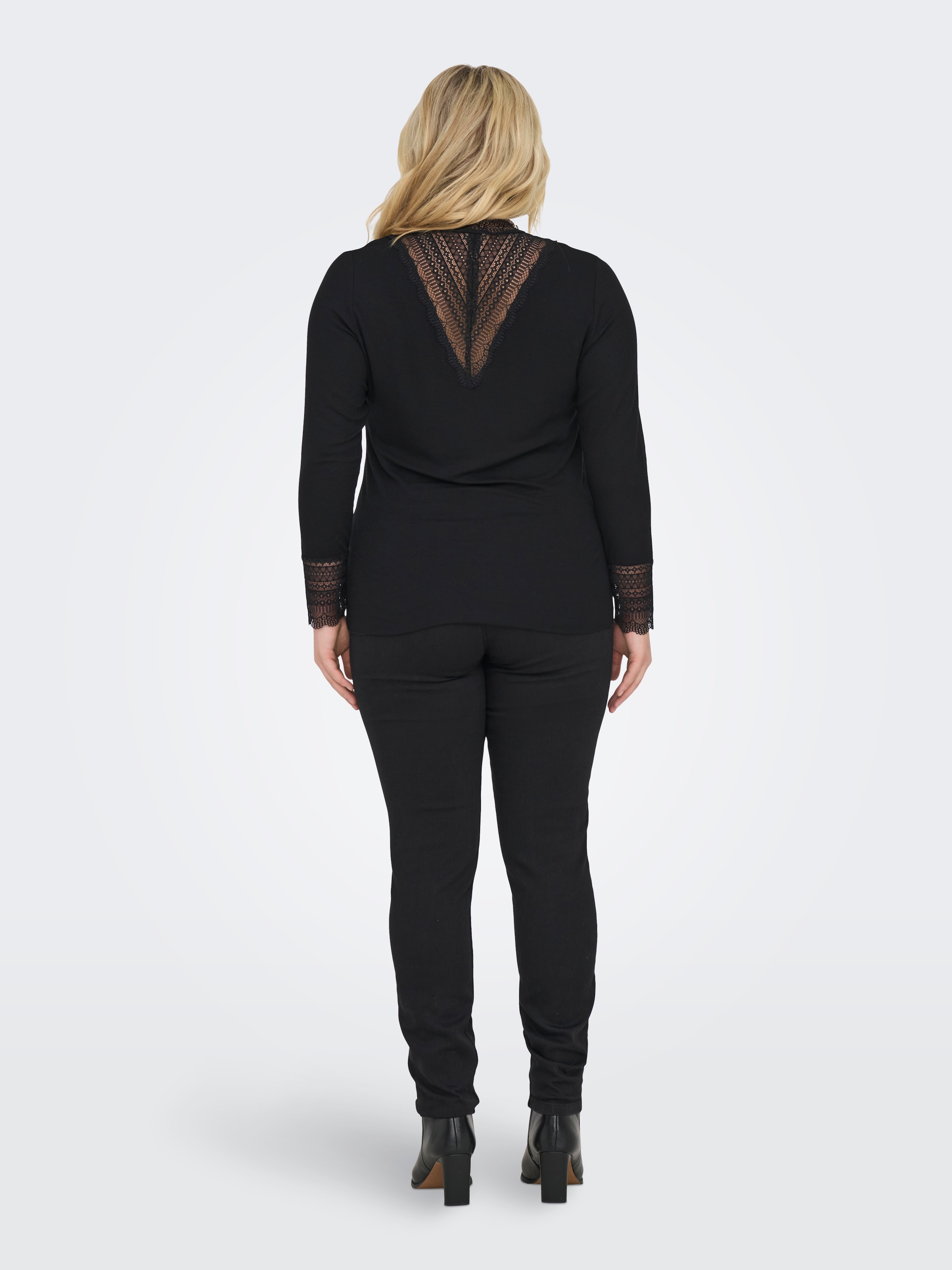 ONLY CARMAKOMA Langarmshirt »CARTILDE RIB LACE L/S TOP JRS NOOS«