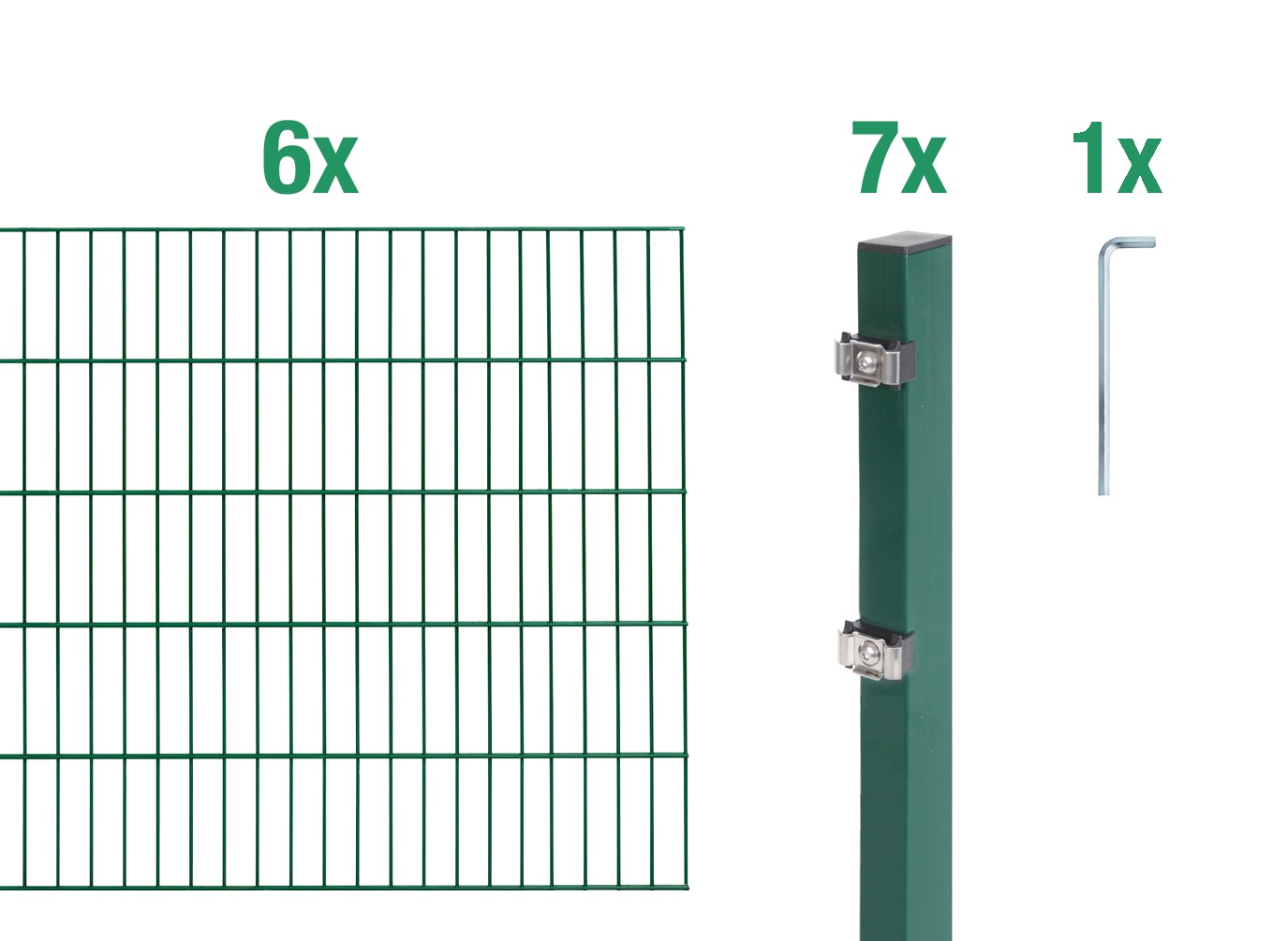 Alberts Doppelstabmattenzaun "Grundset" Höhe: 80-200 cm, Gesamtlänge: 4-30 m, zum Einbetonieren