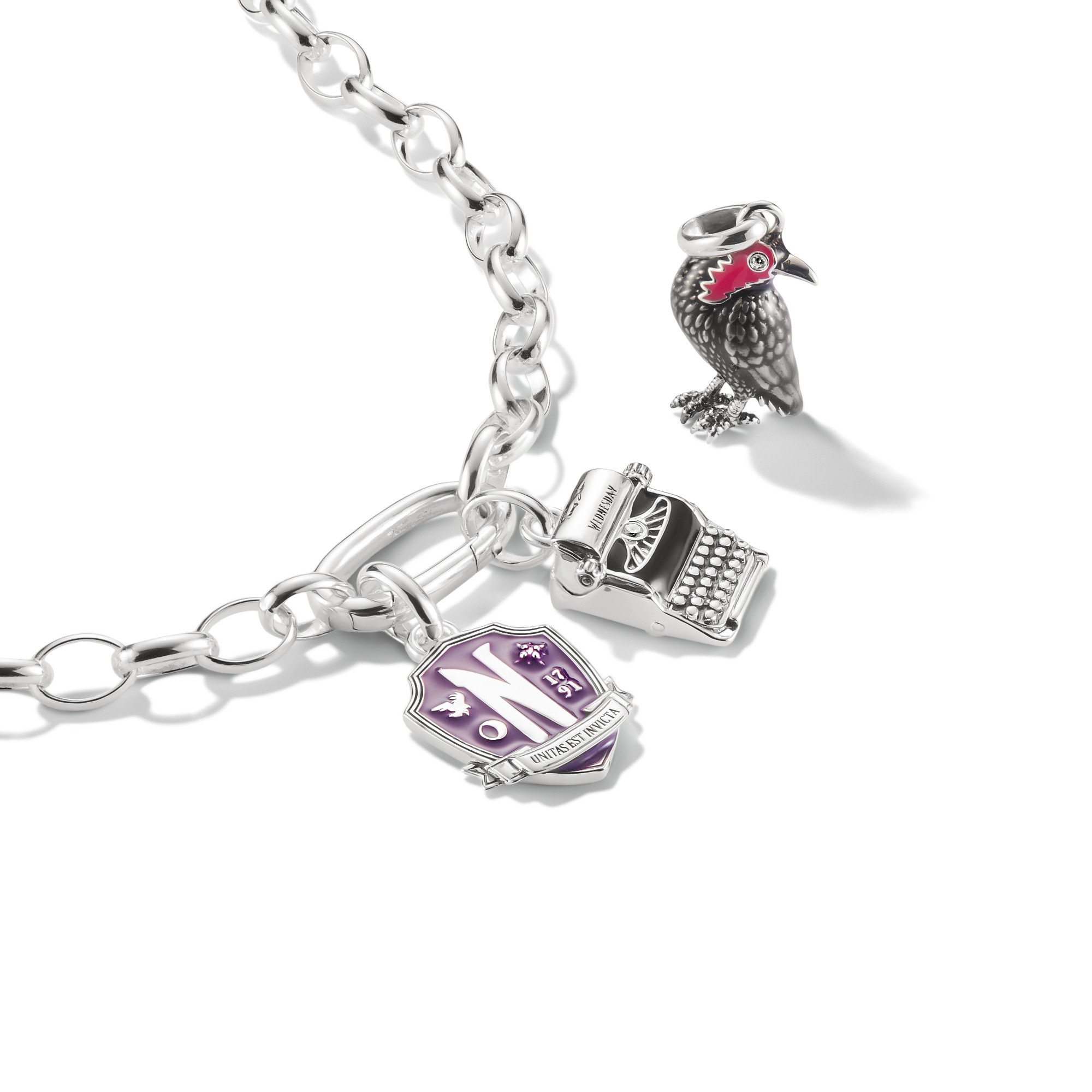 THOMAS SABO Charm-Einhänger »THOMAS SABO  Wednesday Krähen-Design-Charm - Connect« mit Zirkonia (synth.)