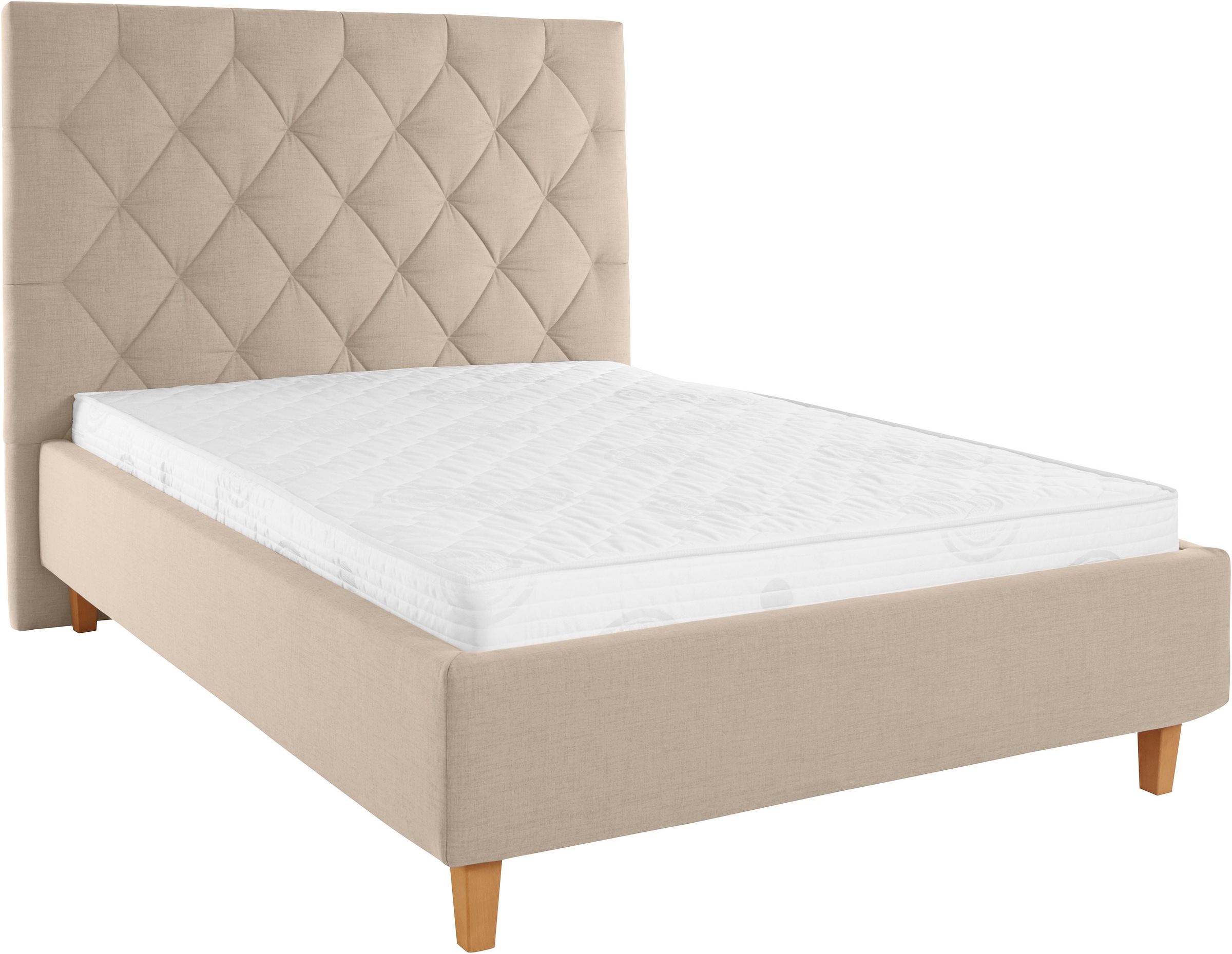 Thumbnail - Home affaire Polsterbett "Sunley 140" Kreuzsteppung, Kopfteilhöhe 142 cm, ohne oder mit Matratze/Lattenrost