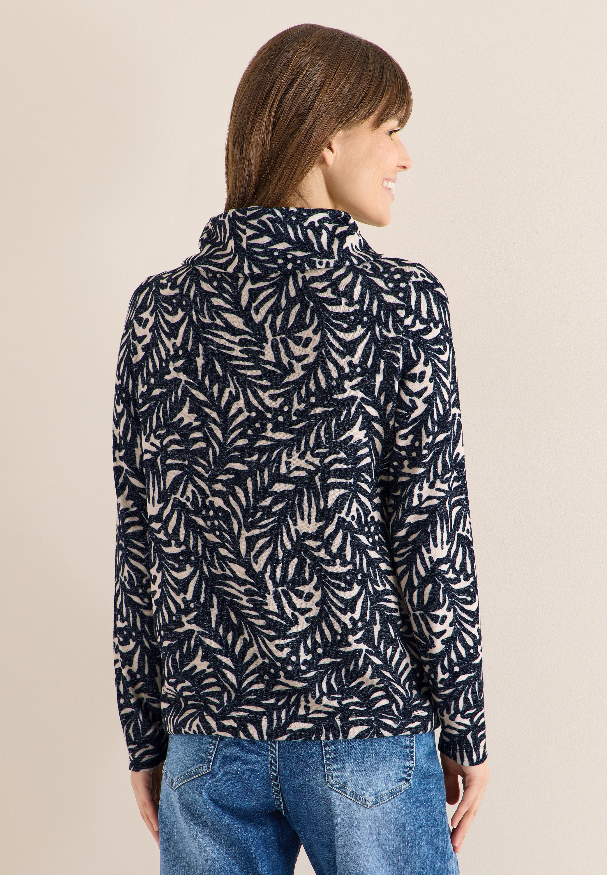 Cecil Langarmshirt mit Schalkragen