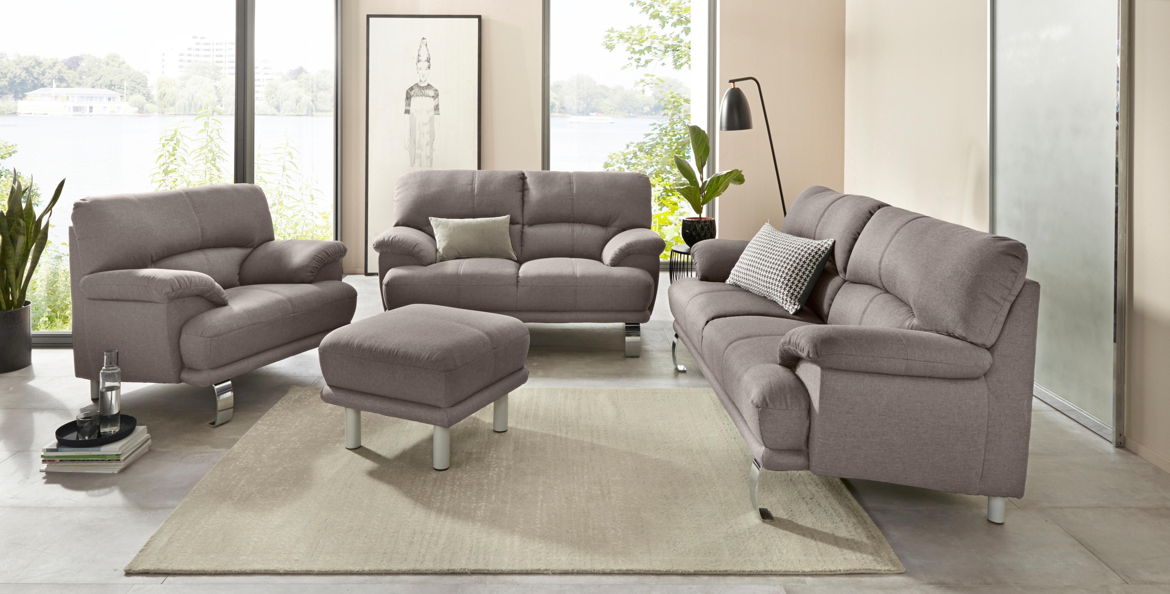 TRENDMANUFAKTUR 2-Sitzer »Cecilia II, mit italienischem Design, tollen Details«, und tollem Sitzkomfort