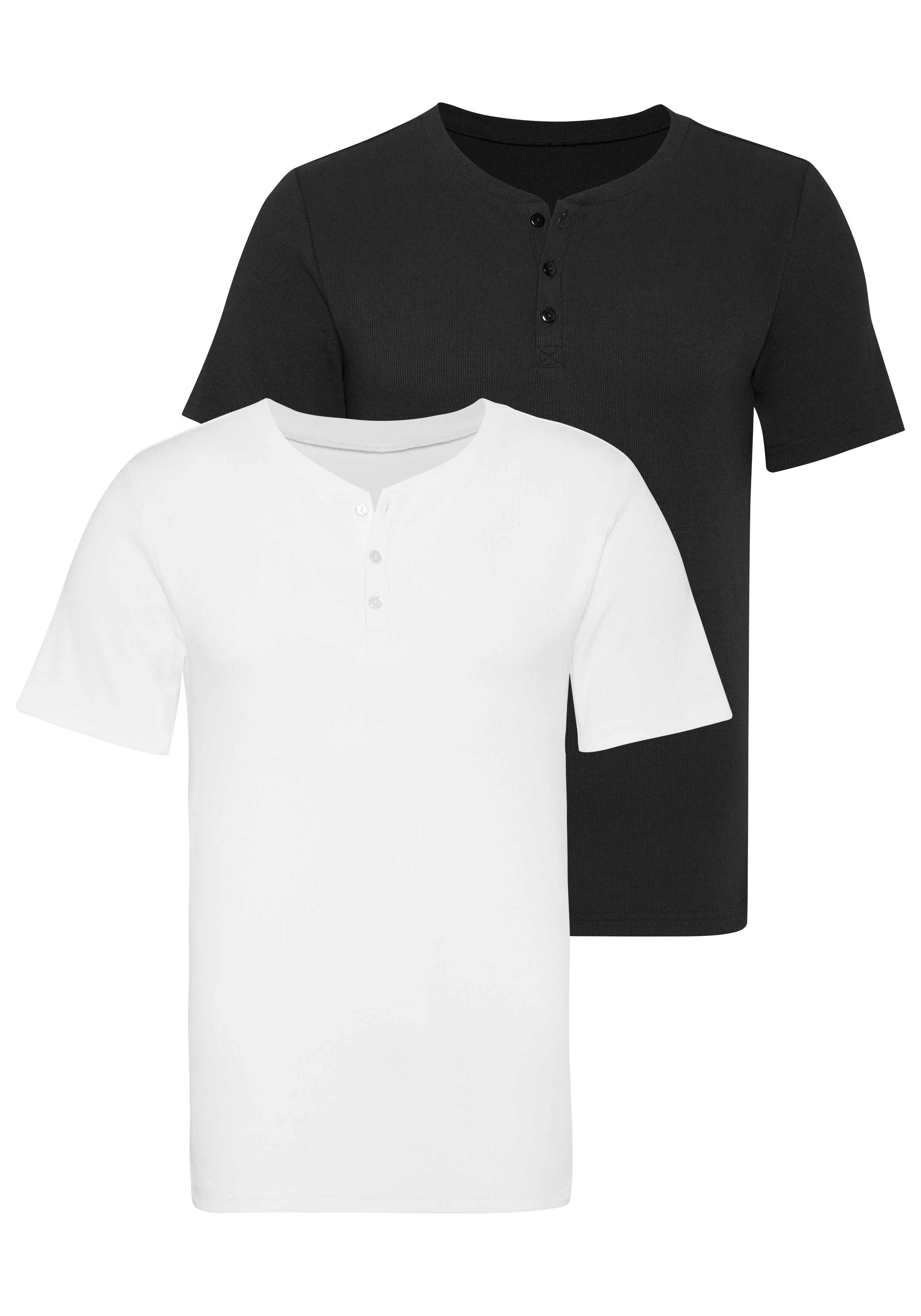 John Devin Unterziehshirt "T-Shirt" Packung, 2 Stk. körpernahe Passform, Baumwollmischung, Kurzarm