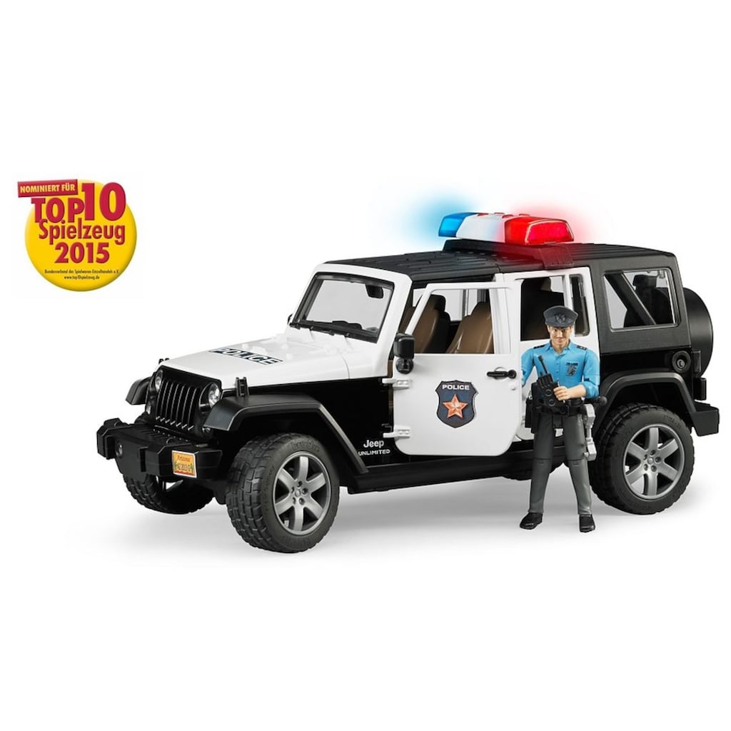 Bruder® Spielzeug-Polizei »Jeep Wrangler Polizeifahrzeug und Polizist«, (Set, 2 tlg.)