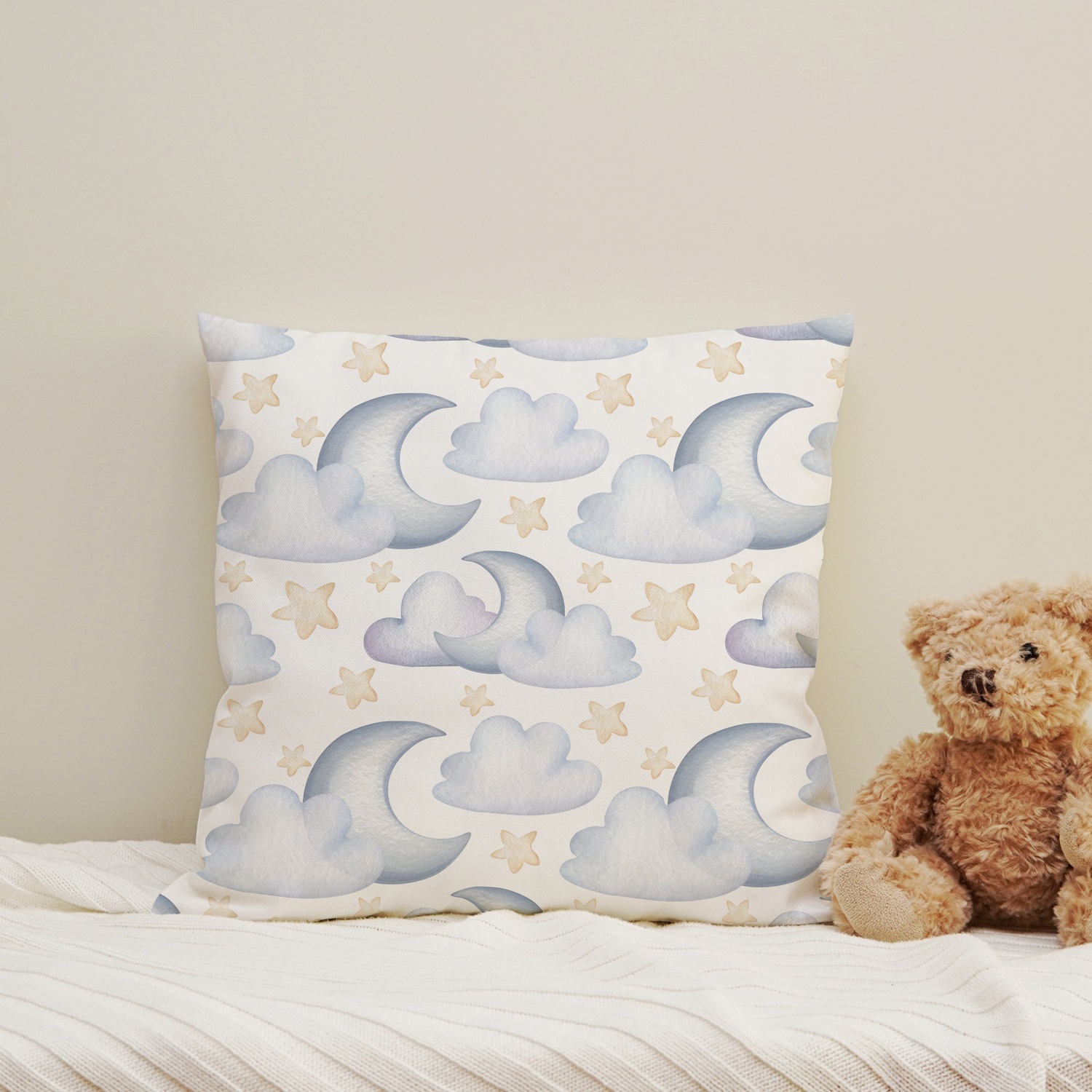 queence Dekokissen "Sternenhimmel" Kissenhülle mit HD Premium Druck, geruchsneutral, 40x40cm
