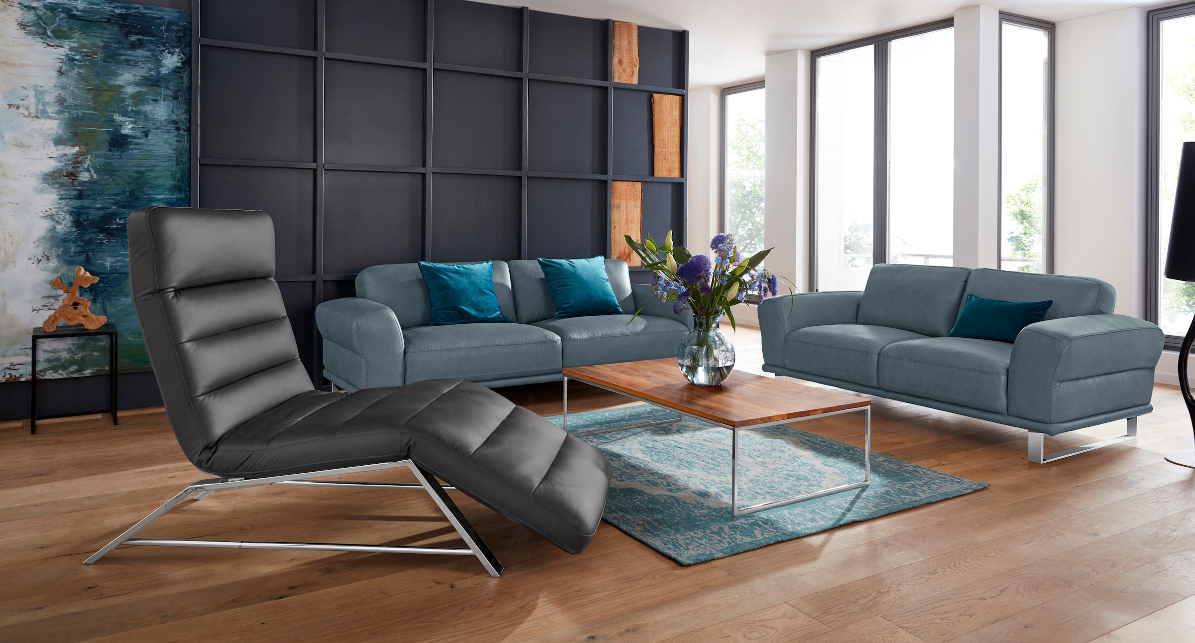 W.SCHILLIG 2-Sitzer »montanaa«, mit Metallkufen in Chrom glänzend, Breite 192 cm