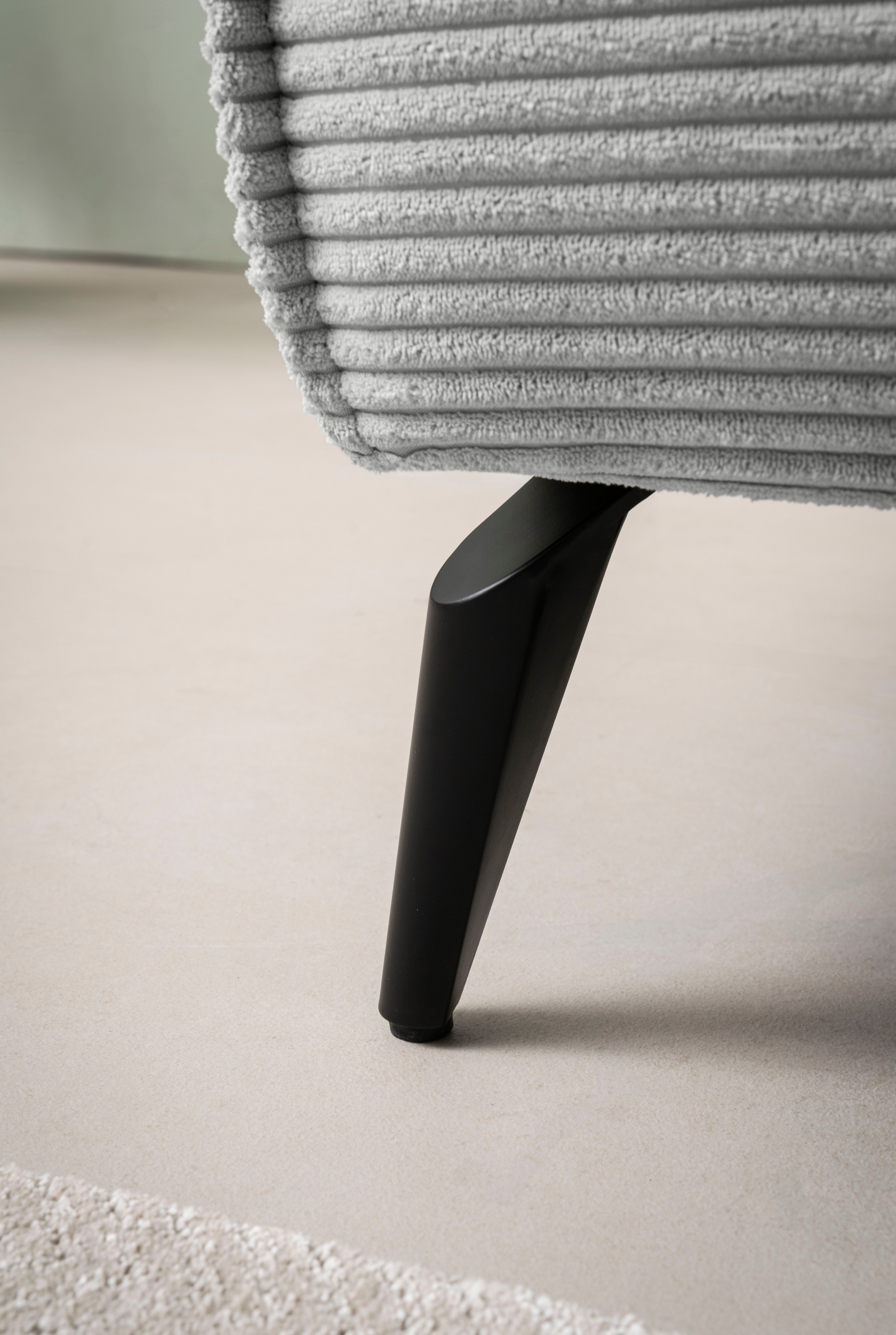 andas Hocker »TVINNU, mit Kedernaht in Cord«, zur Serie TVINNU, gemütlicher Sitzkomfort, rechteckig, schwarze Füße