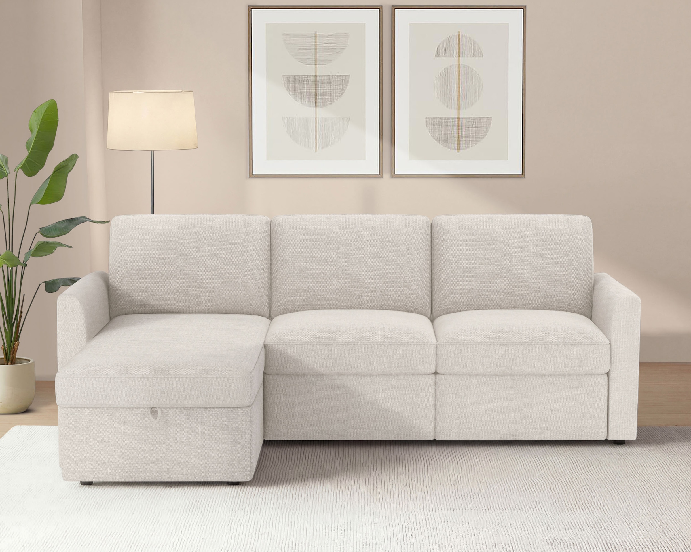 Dorel Home Ecksofa »NORDHUS, L-Form, 200 cm, Recamiere rechts/links montierbar« großer Stauraum, softer Cord und feiner Webstoff-Bezug