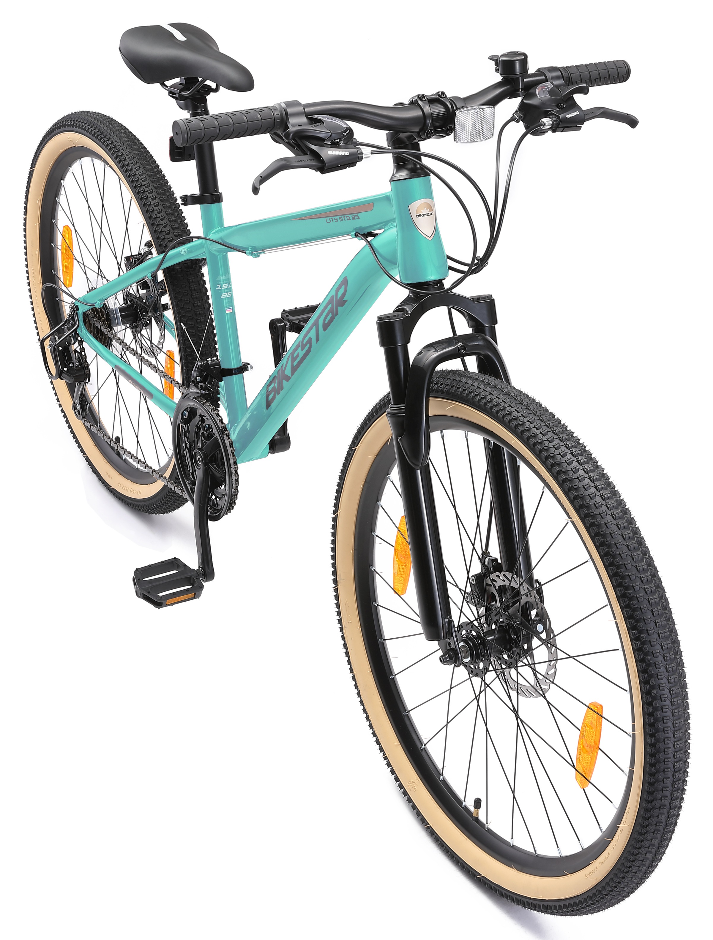Bikestar Mountainbike 21 Gang Shimano RD-TY300 Schaltwerk Kettenschaltung für Damen und Herren, Kettenschaltung