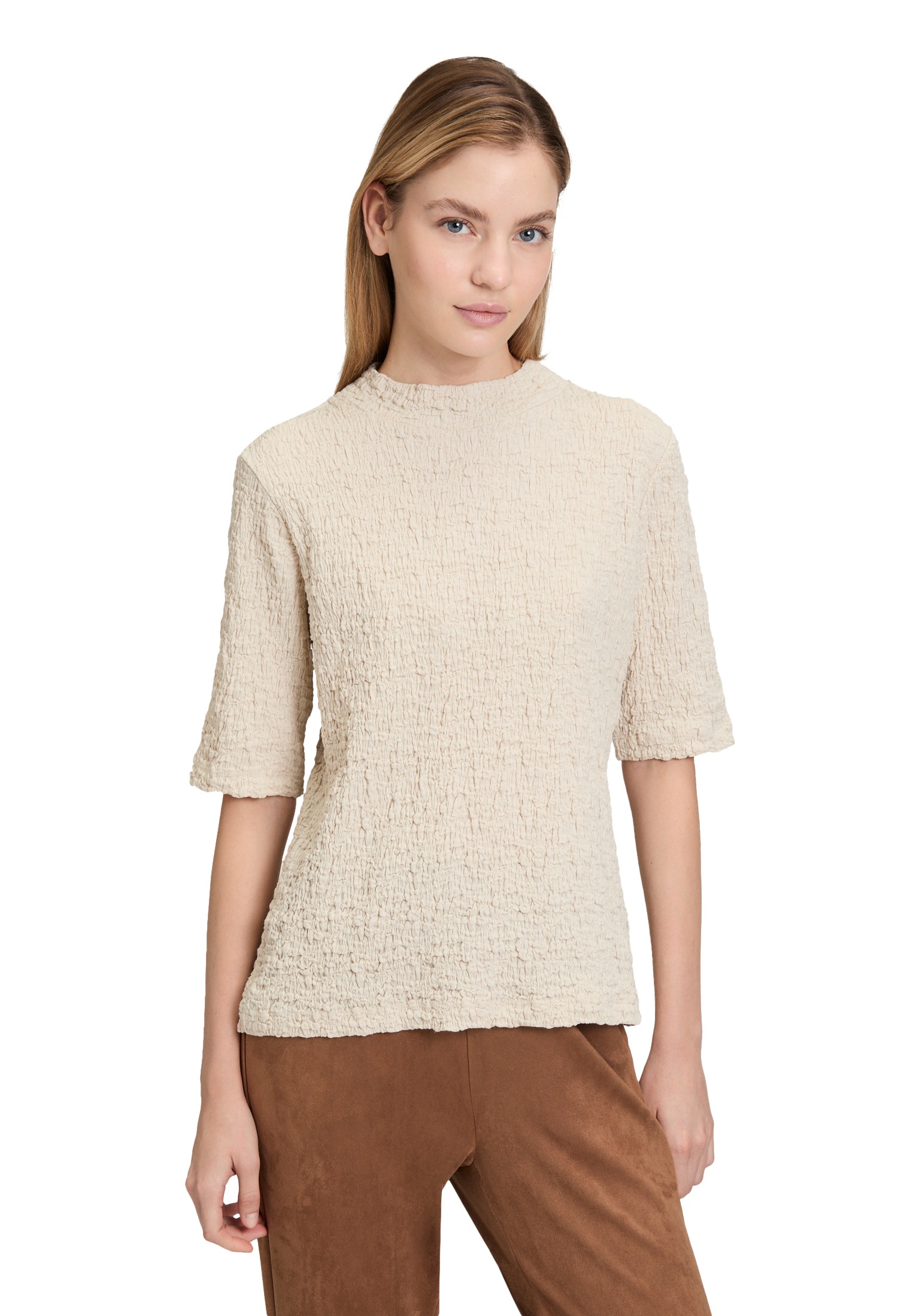 Betty Barclay Kurzarmshirt "Betty Barclay Damen Strukturshirt mit Stehkrage günstig online kaufen