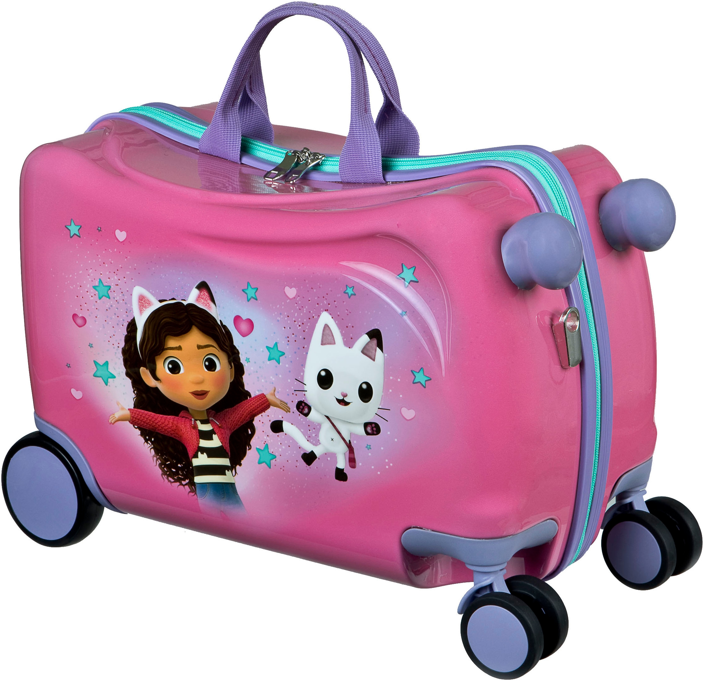 UNDERCOVER Kinder Kinderkoffer "Ride-on Trolley, Gabby's Dollhouse", lila, Polycarbonat, bedruckt, Koffer, zum sitzen und ziehen