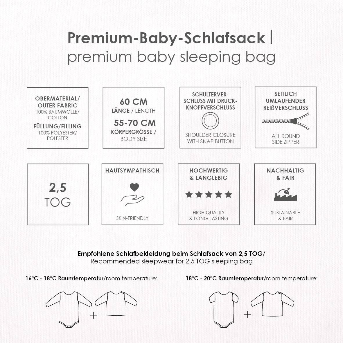 Baby Best Babyschlafsack »Little friends Baby-Schlafsack 70cm«
