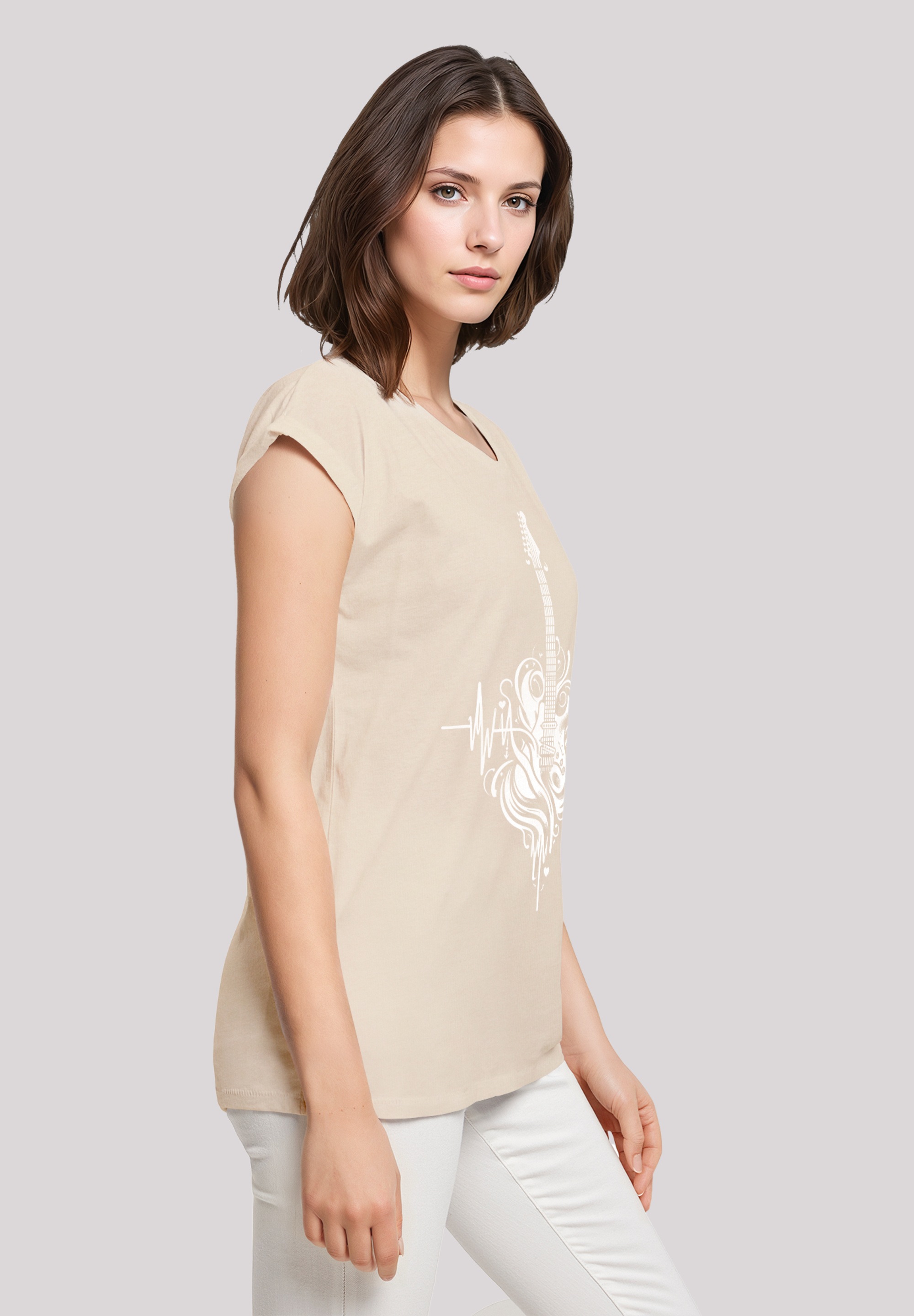 F4NT4STIC T-Shirt »Gitarre Herzschlag«, Premium Qualität