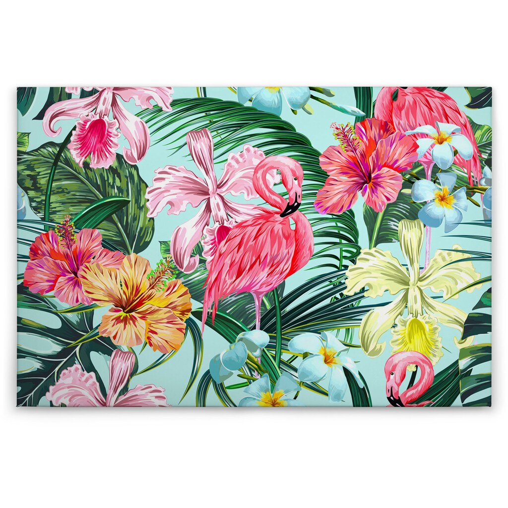 A.S. Création Leinwandbild »Flamingo Art«, Blumen, (1 St.)