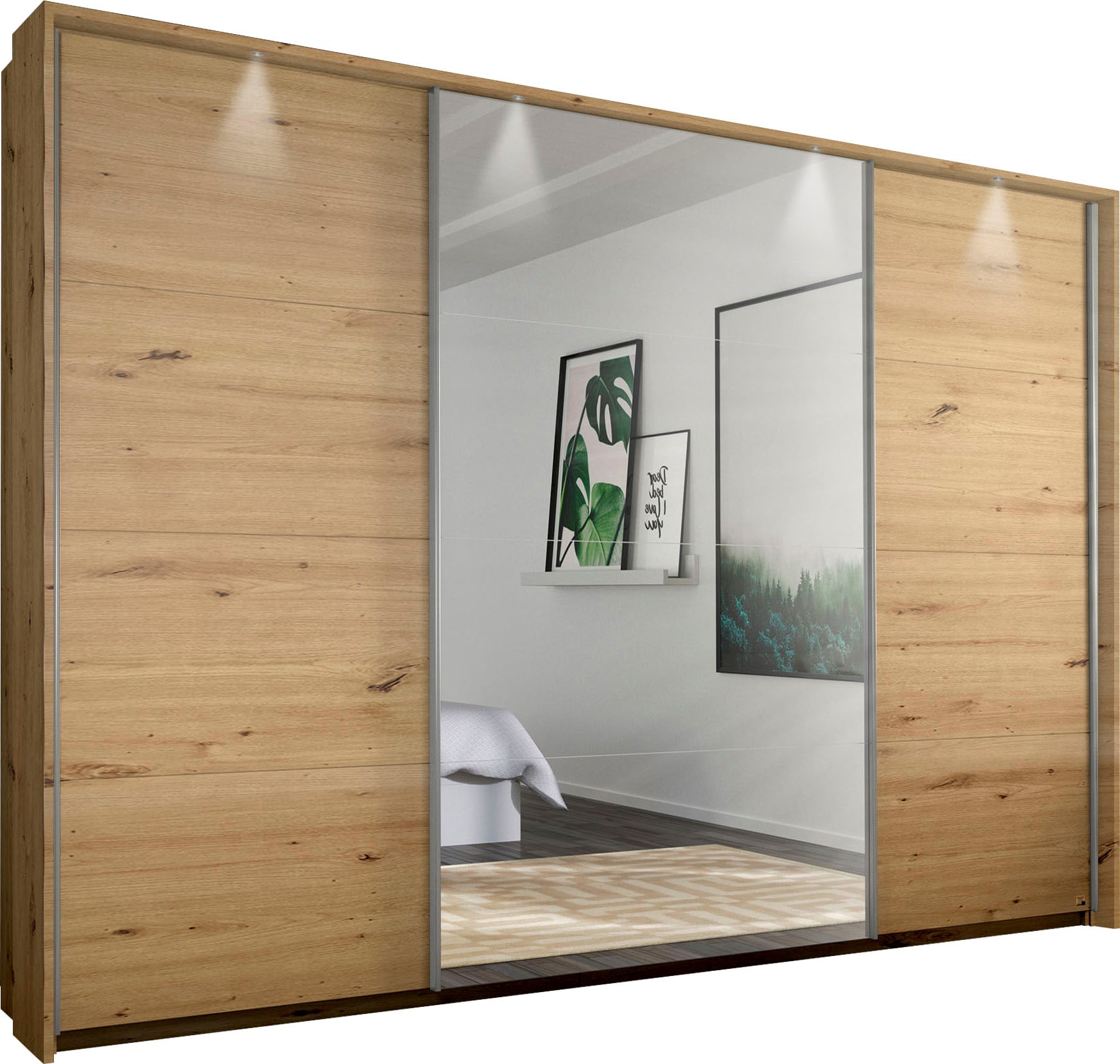 OTTO home Kleiderschrank "Kleiderschrank Schrank Garderobe Wäscheschrank TOMA mit Passepartout" Breiten 211/278/323/368 cm, Höhen 214/233 cm inkl. Passepartout, inkl. Regaleinsatz sowie zusätzlichen Einlegeböden MADE IN GERMANY
