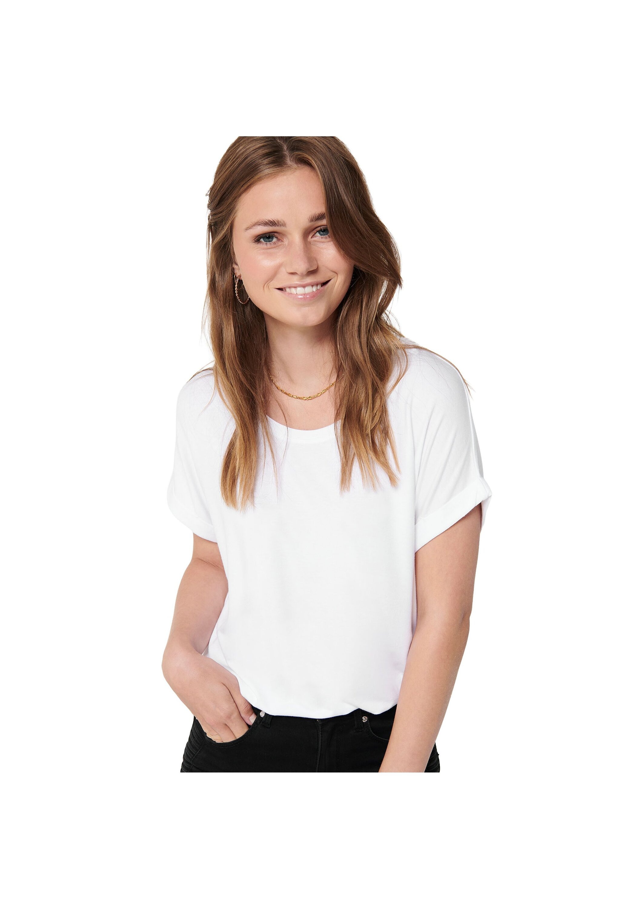 V-Shirt ONLY "ONLFREE LIFE S/S V-NECK LACE TOP JRS", Damen, Gr. M, cloud dancer detail:skye lace, Jersey, Obermaterial: 70% Modal, 30% Polyester, unifarben, loose fit normal, V-Ausschnitt, Shirts, Materialmix, loose fit, V-Ausschnitt 9