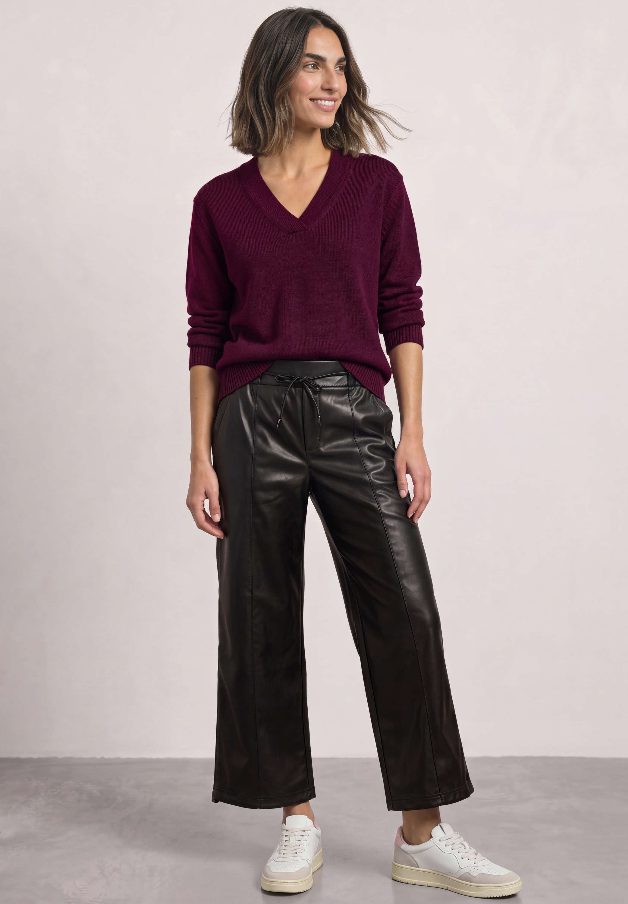 STREET ONE Lederimitathose  High Waist