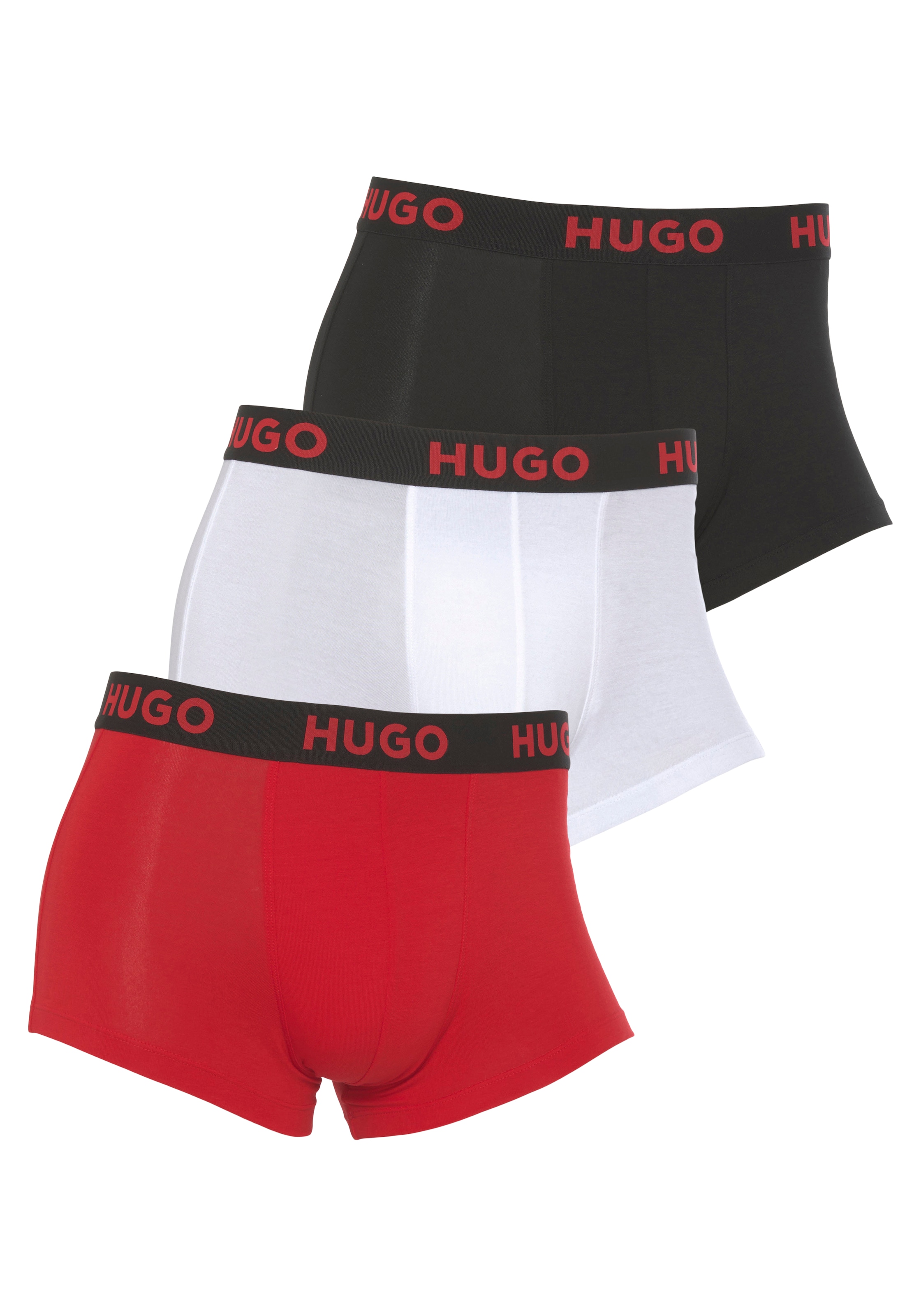 HUGO Underwear Trunk "TRUNK TRIPLET NEBULA", (Packung, 3 St., 3er-Pack), mit elastischem Logobund