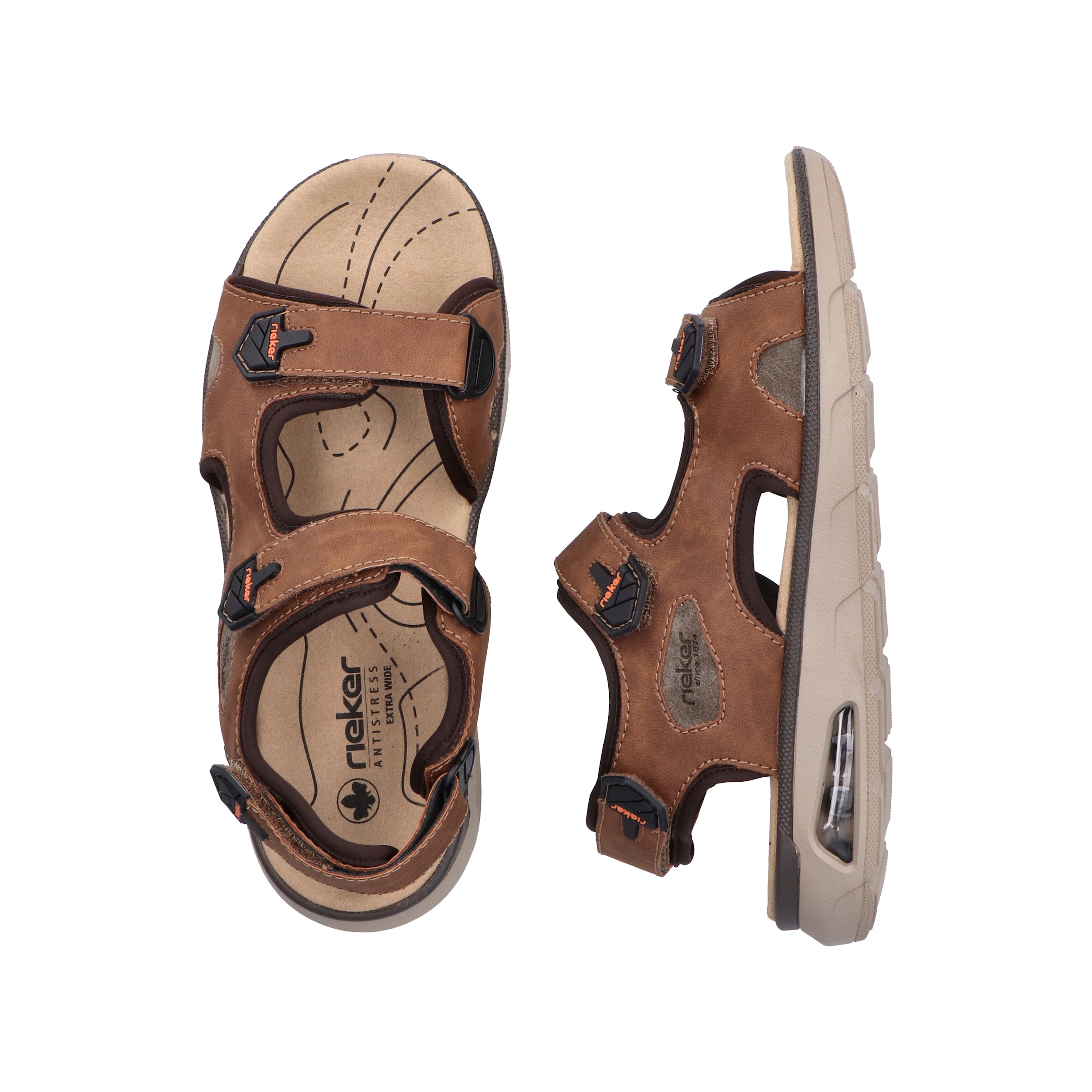 Rieker Sandale, Trekkingsandale, Outdoorsandale, Sommerschuh mit Klettverschlüssen