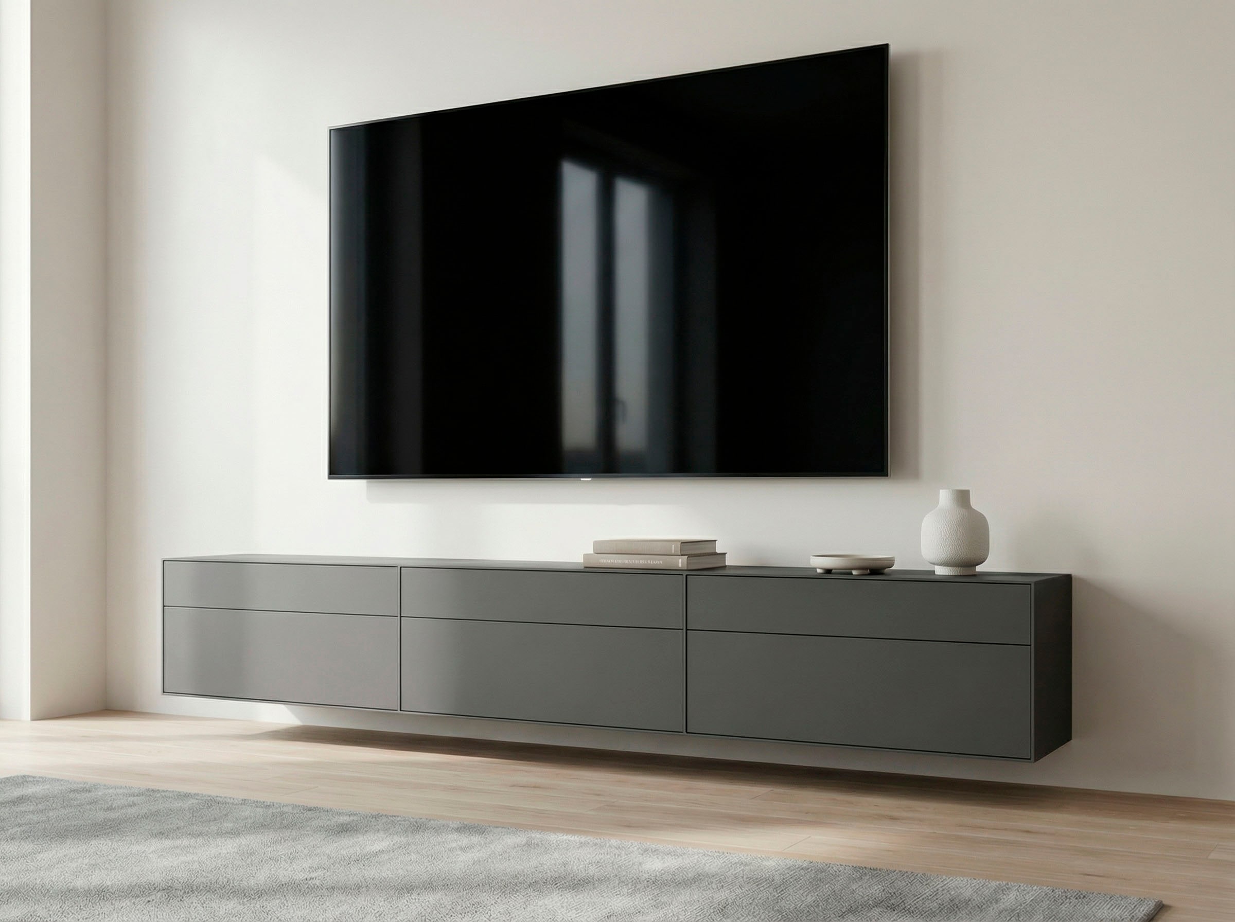 LeGer Home by Lena Gercke Lowboard "Essentials, TV-Board, TV-Kommode, TV-Schrank, TV-Möbel" 3 Stk. tlg. Breite: 333 cm, UV lackiert, Push-to-open-Funktion