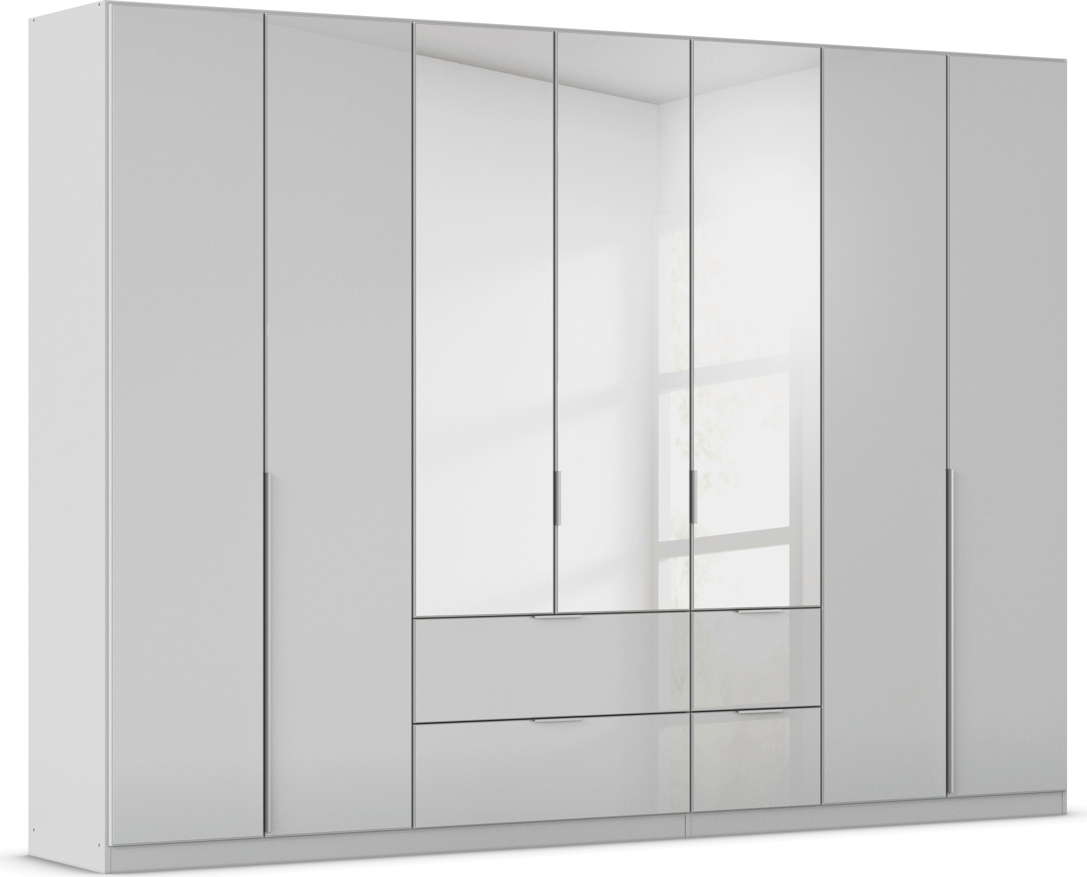 OTTO home Drehtürenschrank "Kleiderschrank Kleiderschränke Schrank Garderobe AGORDO mit Glasfront" in zwei Griff-Farben, Breiten 91-360 cm, mit Außenschubkästen, in 7 Breiten und 2 Höhen MADE IN GERMANY