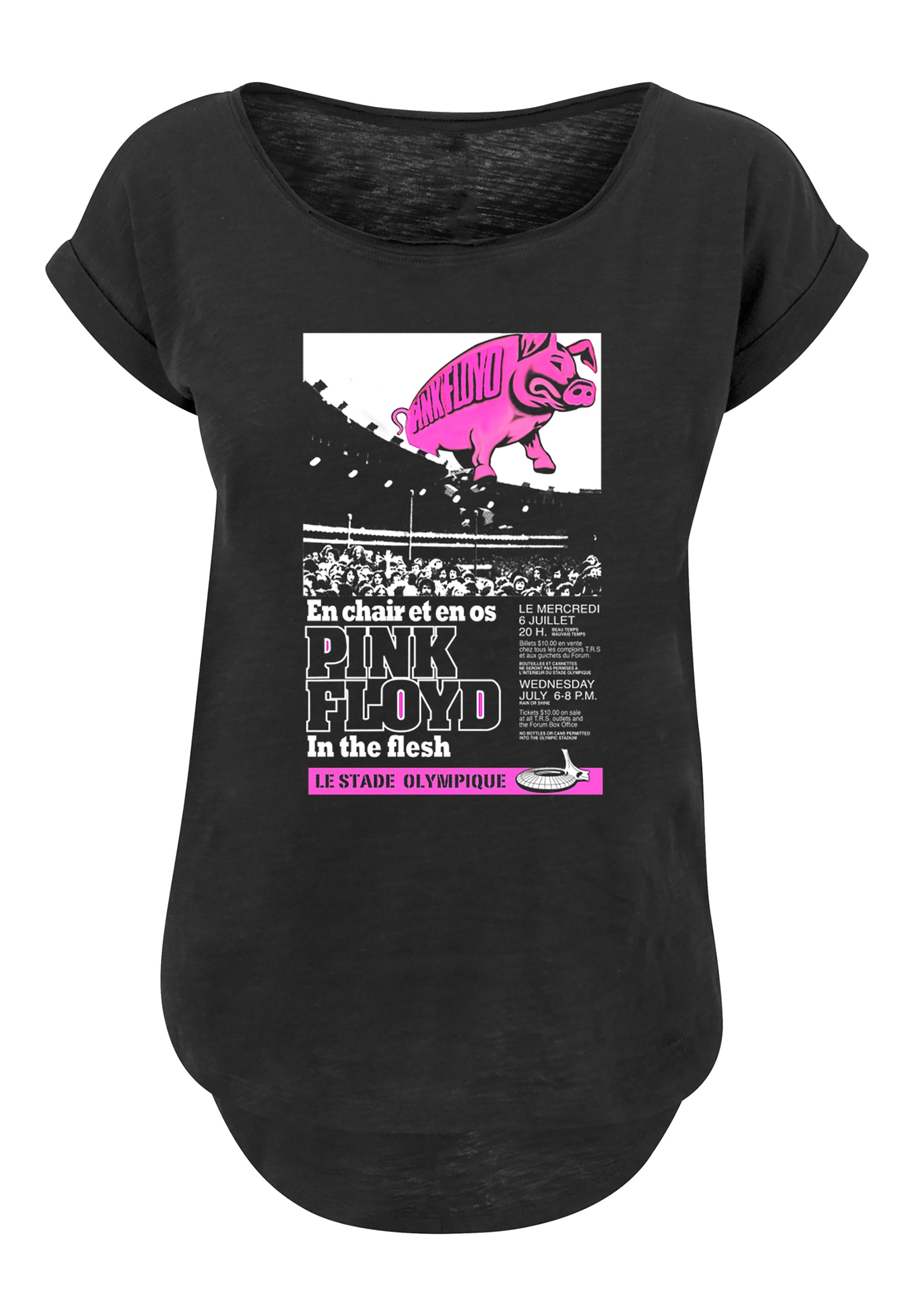 F4NT4STIC T-Shirt »Pink Floyd Le Stade Olympique Rock Metal Musik«, Damen,Premium Merch,Lang,Longshirt,Bandshirt