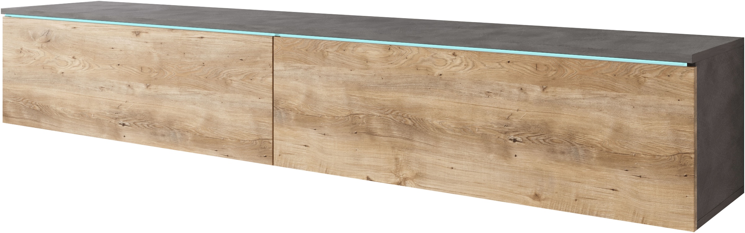 INOSIGN Lowboard »LOWBOARD VERA, wahlweise mit oder ohne Beleuchtung«, Modernes griffloses TV-Board, 180 cm TV-Schrank, stehend und hängend