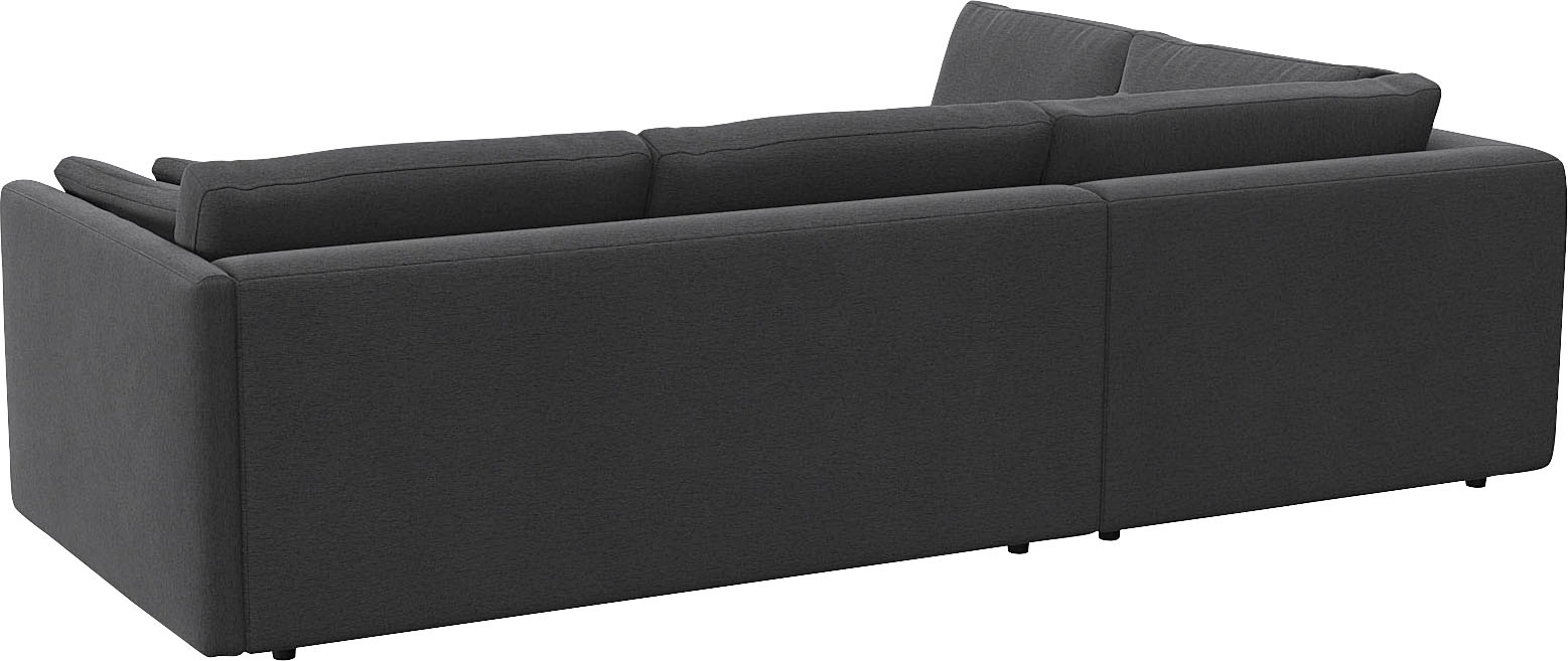 FLEXLUX Ecksofa »Lovane, elegant und zeitlos, bequem, L-Form«, Weich & anschmiegsam, große Sitztiefe auf Kaltschaum, Dekokissen inkl.