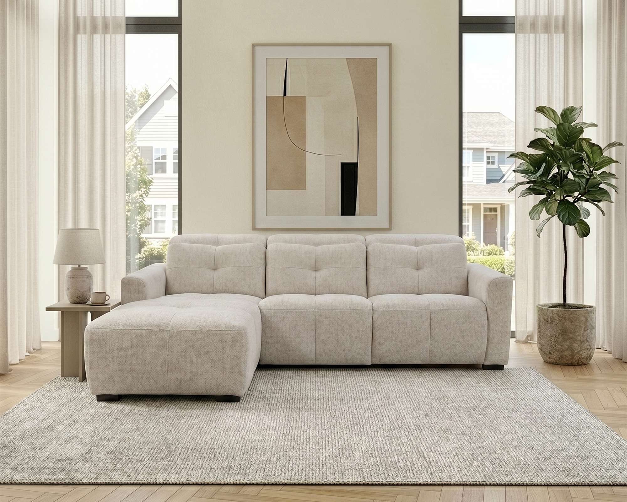 OTTO home Ecksofa »CAARLA Webstoff, L-Form, 261 cm, man. o. elektr. Relaxfunktion (USB)« mit USB-A und USB-C bei elektrischer Ausführung, Kopfteilverstellung