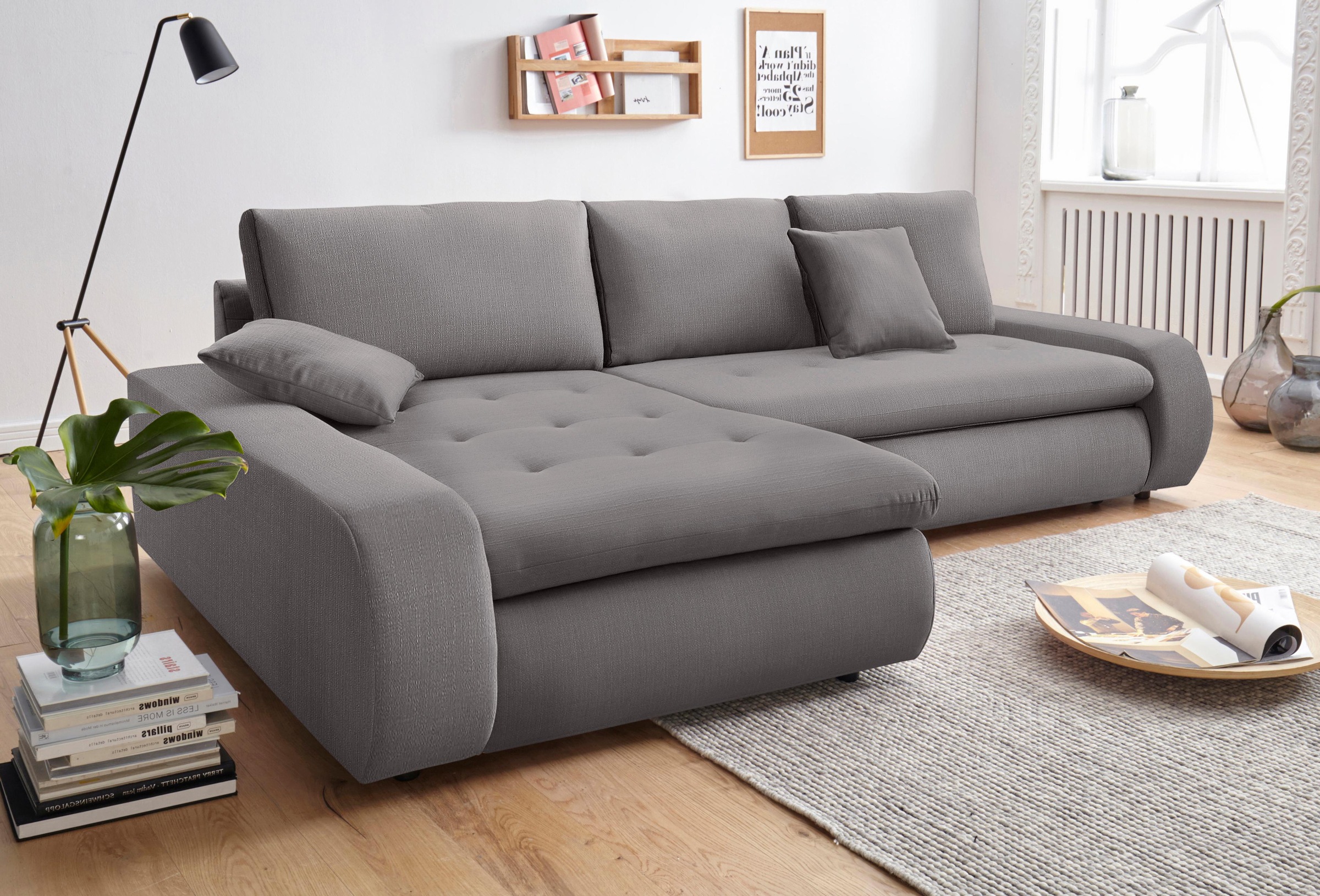 TRENDMANUFAKTUR Ecksofa »Indie II, tolle Detailverarbeitung, bequem und komfortabel im Sitz«, XL und XXL, wahlweise mit Bettfunktion, L-Form