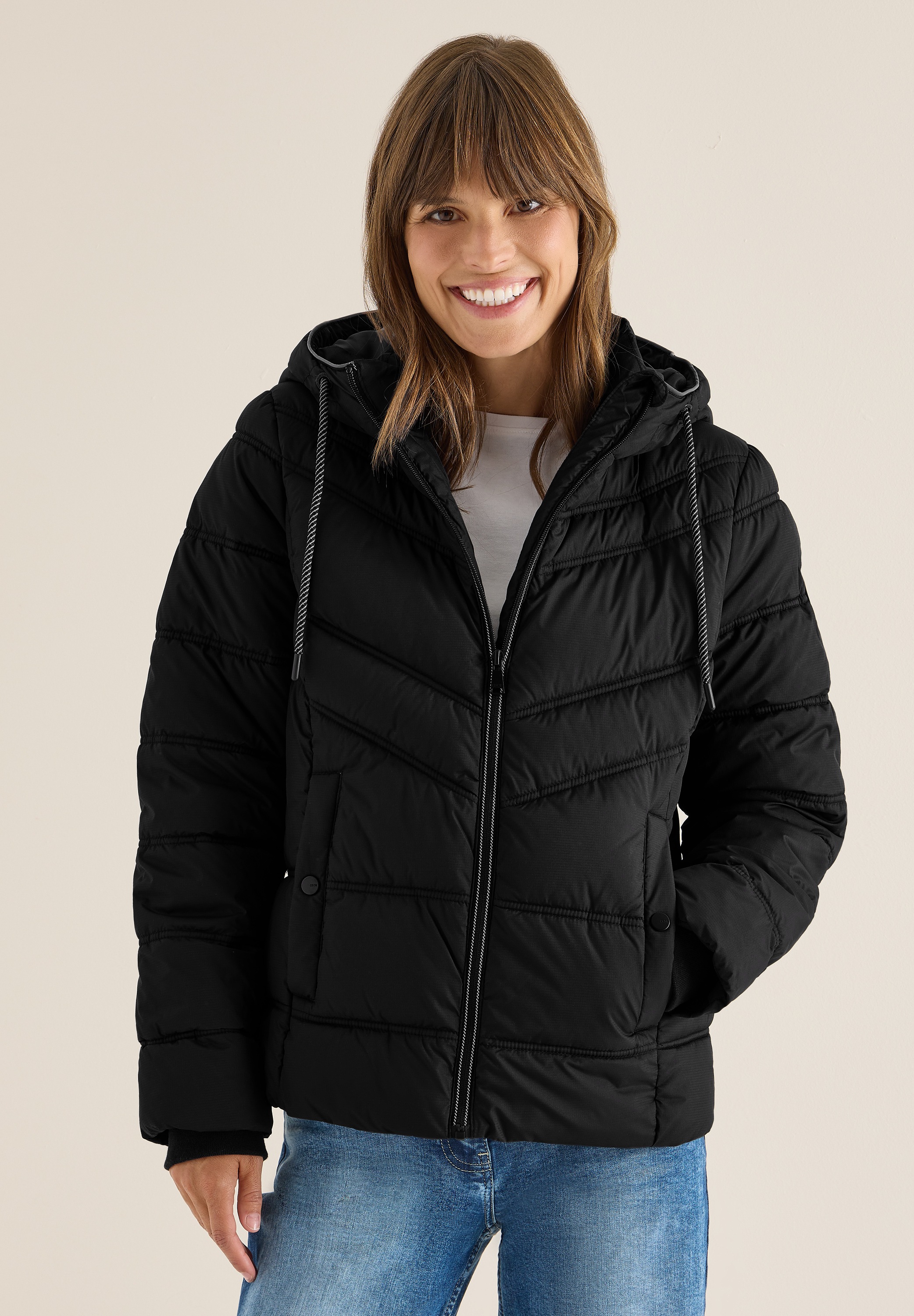 Cecil Steppjacke mit Kapuze mit reflektierenden Details günstig online kaufen