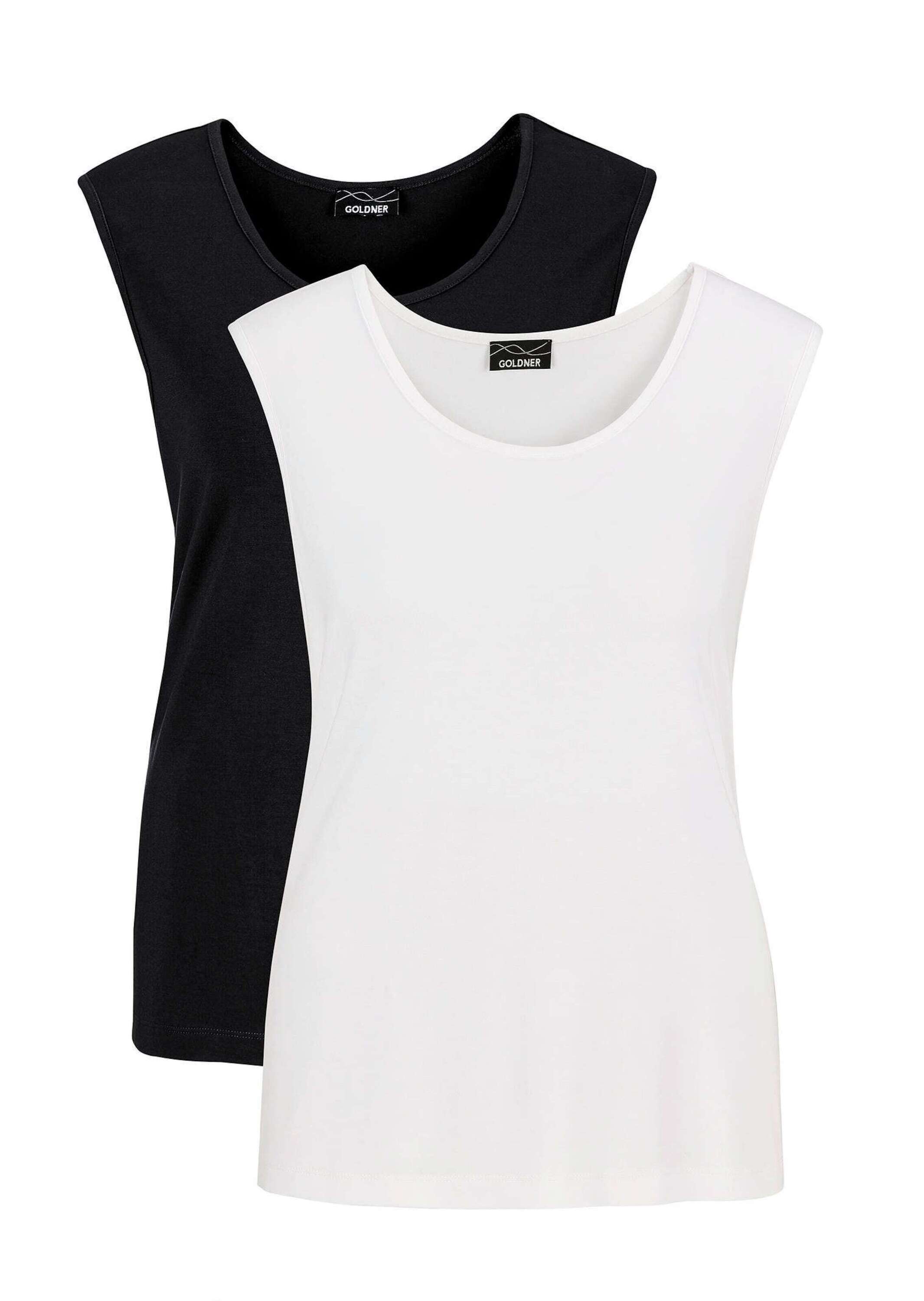 Goldner Doppelpack Tank Top Black-White Size 44