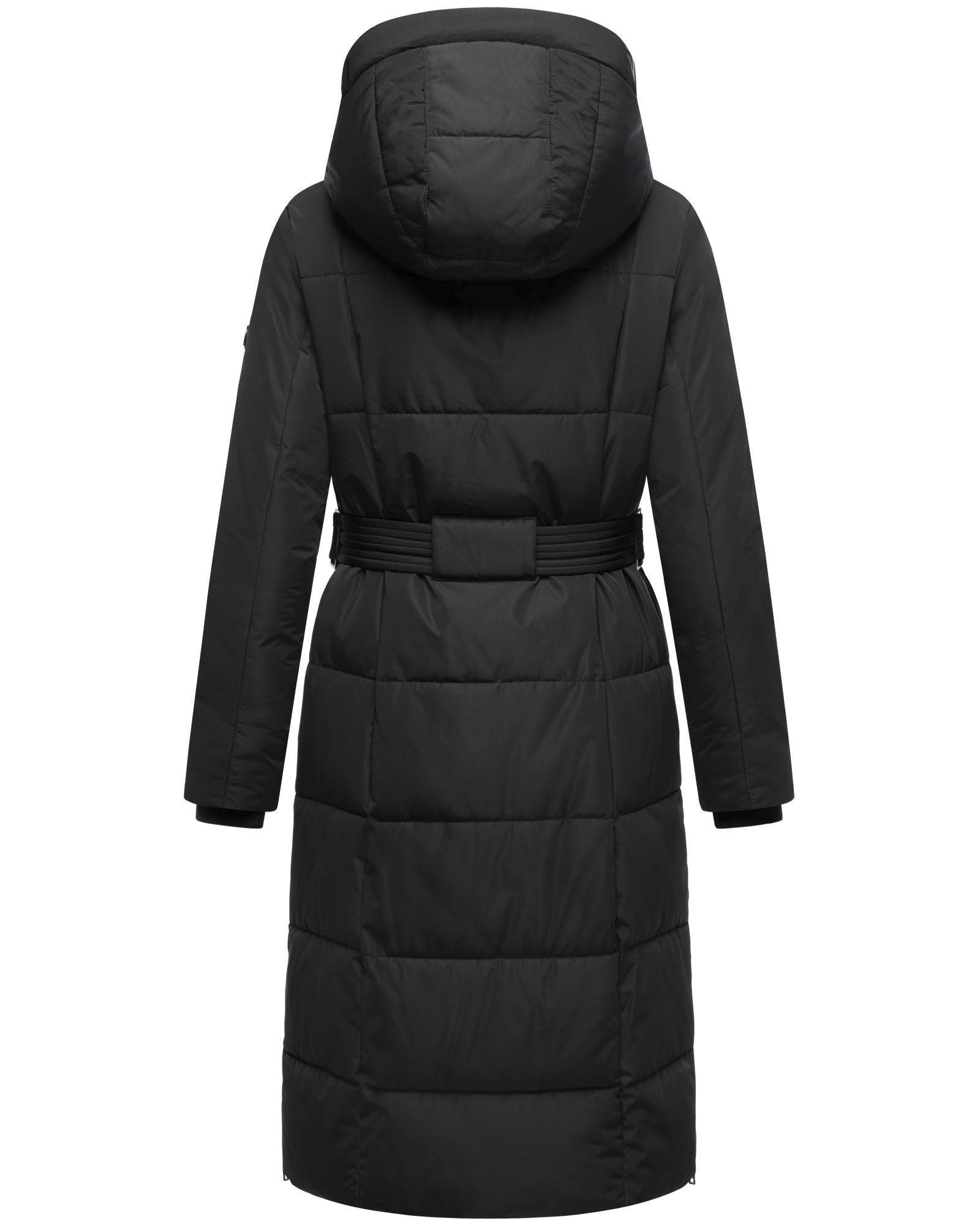 Thumbnail - Navahoo Steppmantel "Herbstnebel 14" langer Damen Wintermantel mit Taillengürtel