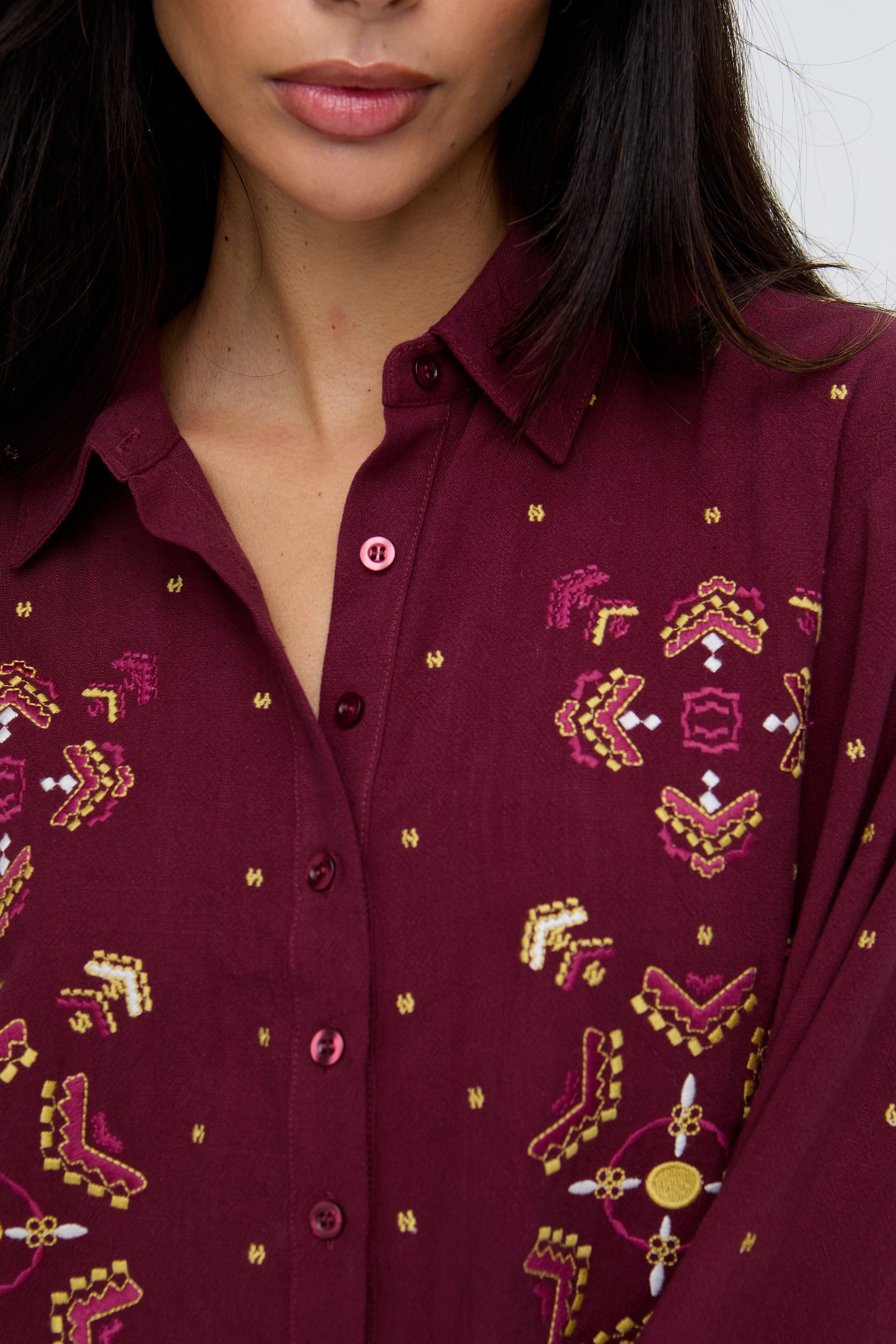 RAFFYA Hemdbluse »Penny Boxy Embroidered Shirt Damen«