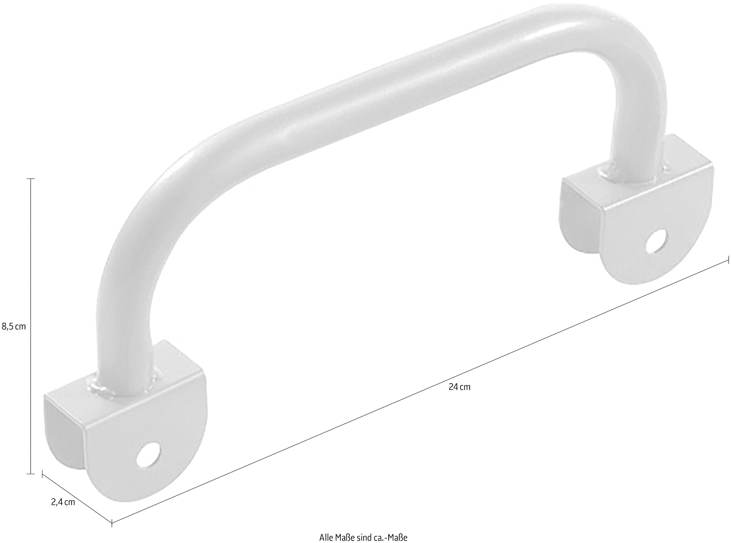 Vipack Bügelgriff »Pino, Metall-Haltegriffe zur nachträglichen Montage am Bett«, (B/H/T ca. 2,4x24x8,5cm, inkl. Anti-Rutsch Tape für die Stufen), kann bei Betten der VIPACK Serie Pino an der Leiter montiert werden