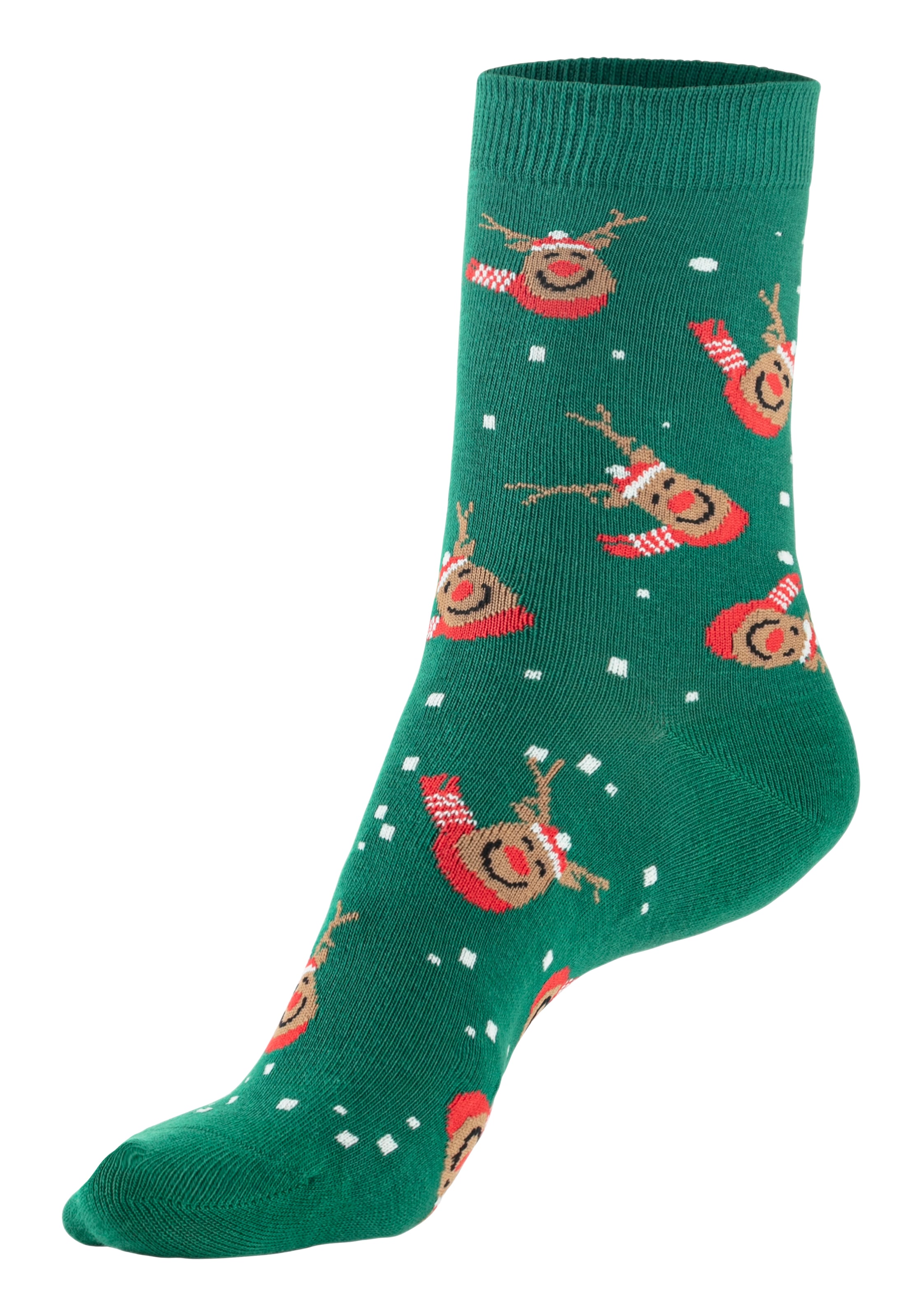 H.I.S Basicsocken, (Packung, 3 Paar), mit weihnachtlichen Motiven