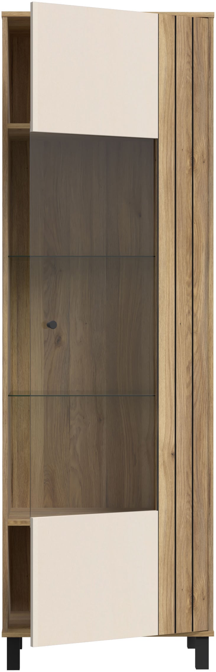 FORTE Vitrine »Killarney«, Vitrine, Glastüre, Metallgriffe, zweifarbig