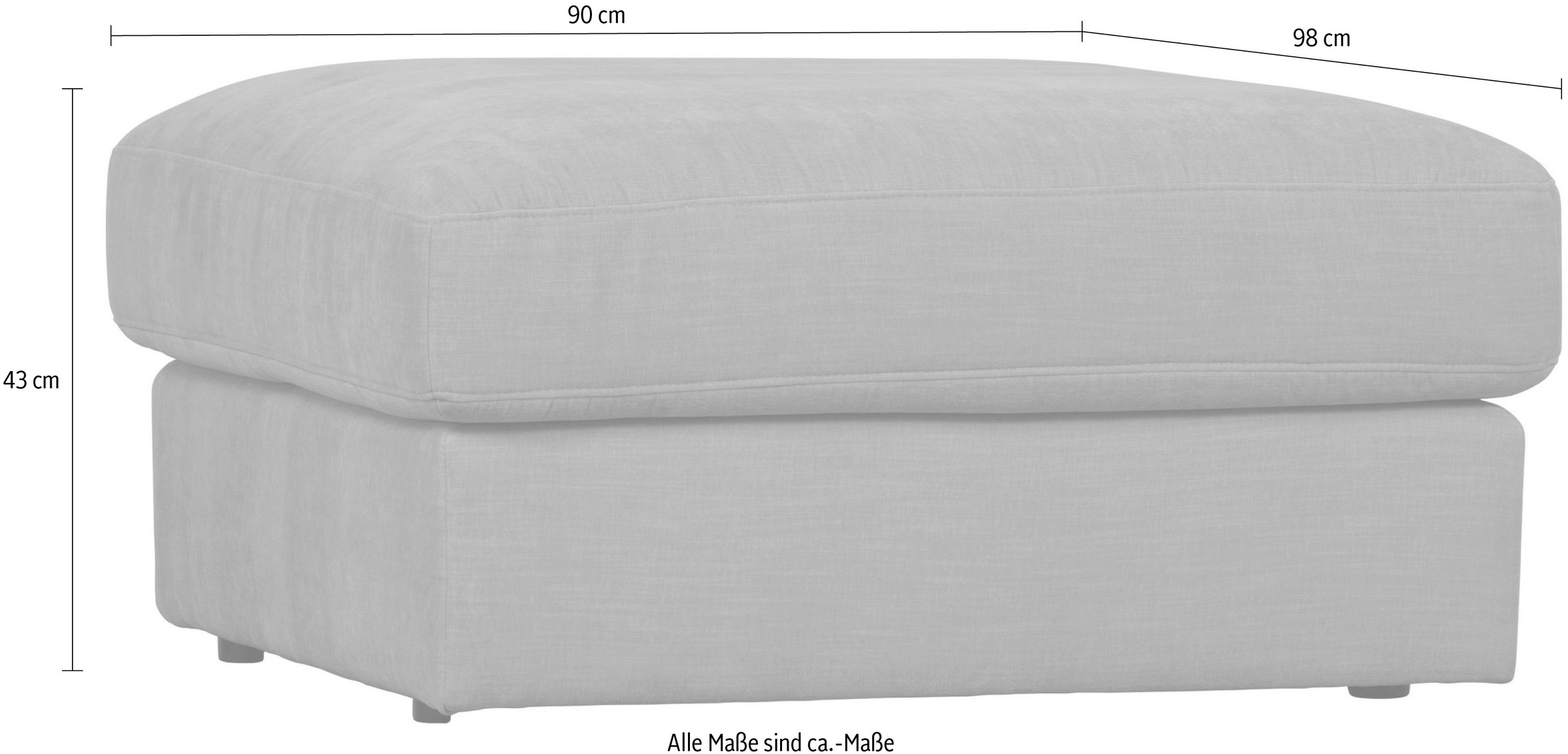 WOOOD Polsterhocker »Family«, gewebter Stoff, H 44 cm x B 90 cm x T 98 cm