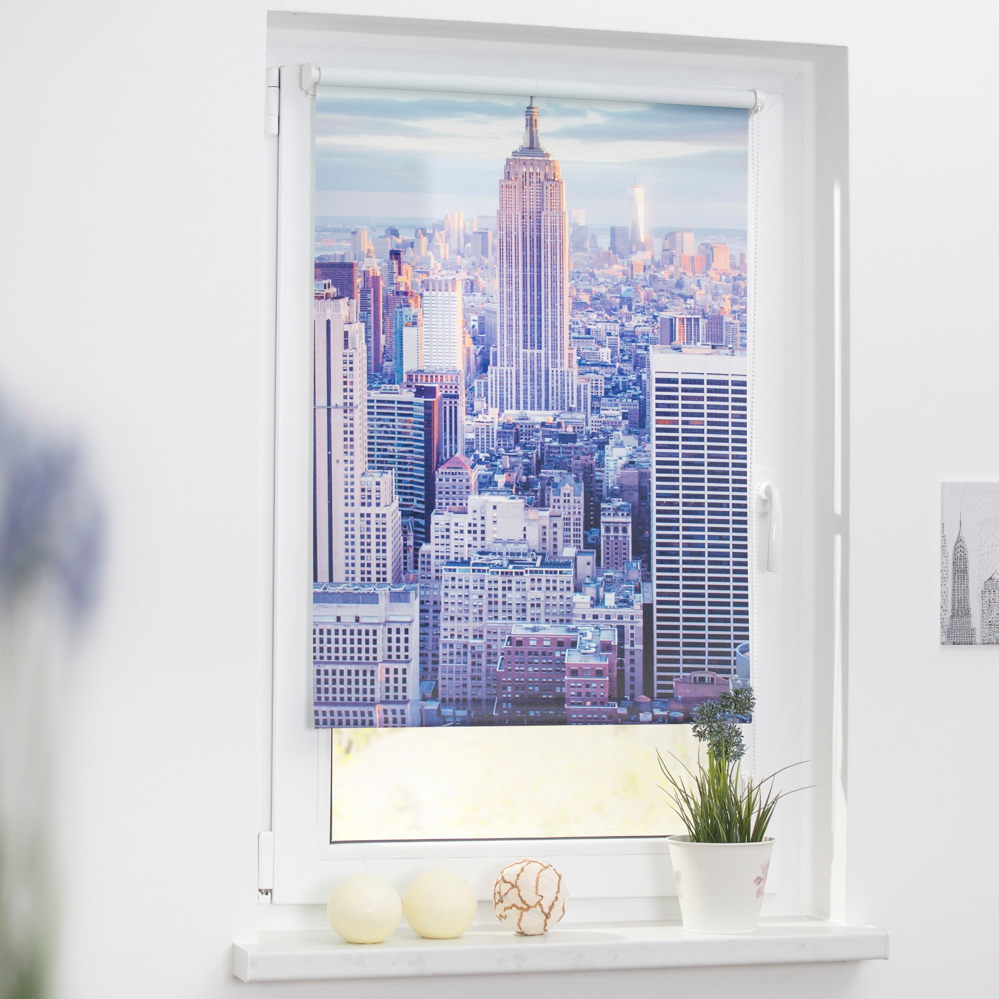 LICHTBLICK ORIGINAL Seitenzugrollo »Klemmfix Motiv New York«, Lichtschutz, ohne  Bohren, freihängend, bedruckt | BAUR