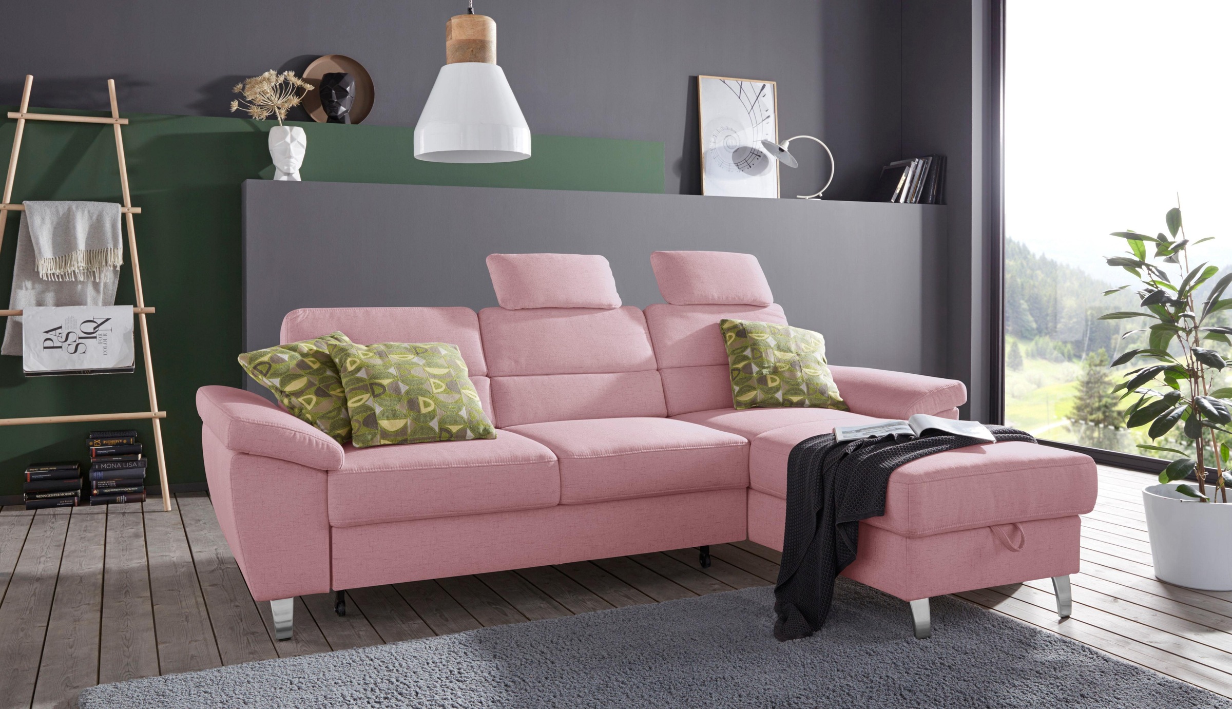 sit&more Ecksofa »Sorano L-Form«, wahlweise mit Bettfunktion und Bettkasten