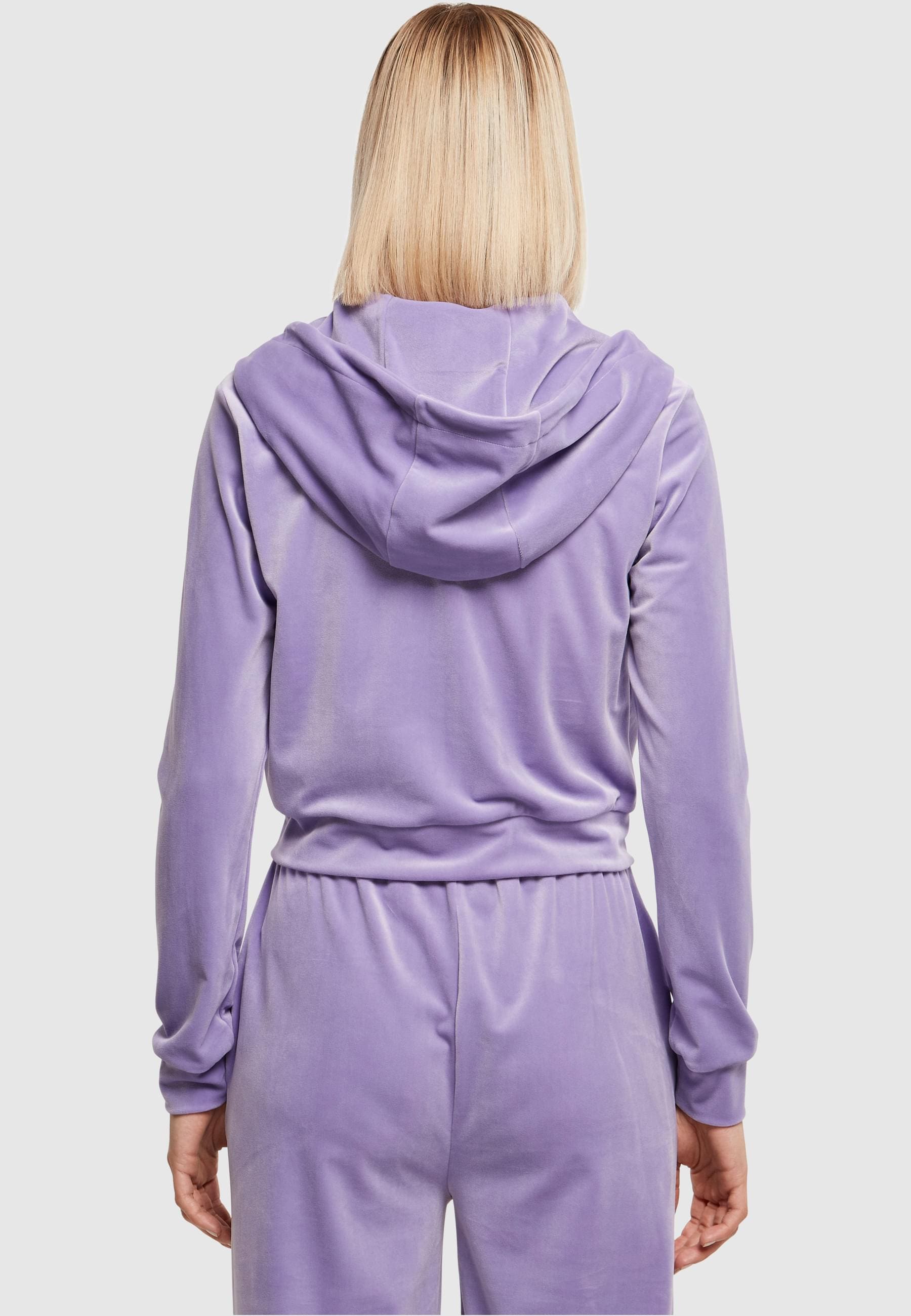 URBAN CLASSICS Sweatjacke »Urban Classics Damen Ladies Short Velvet Zip Hoody«